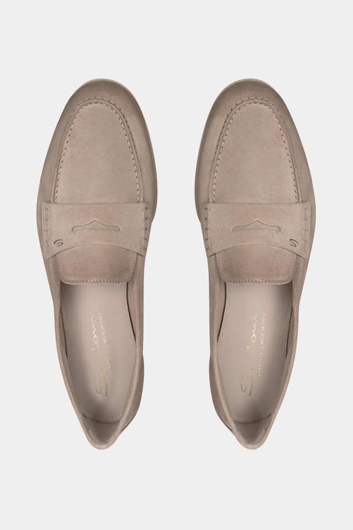 Santoni Süet Loafer Ayakkabı-Ayakkabı-Libas