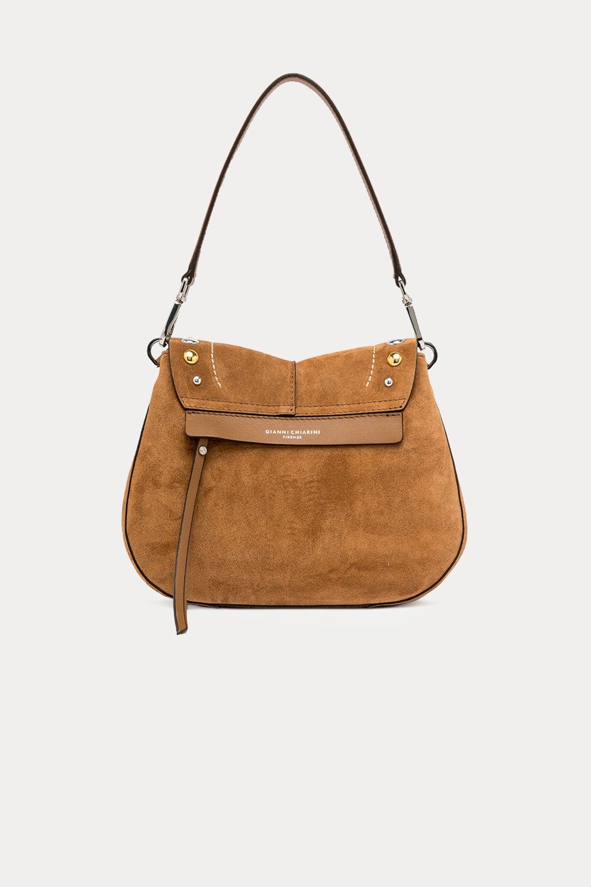 Gianni Chiarini Helena Round Troklu Süet Omuz Çantası-Çanta-Libas