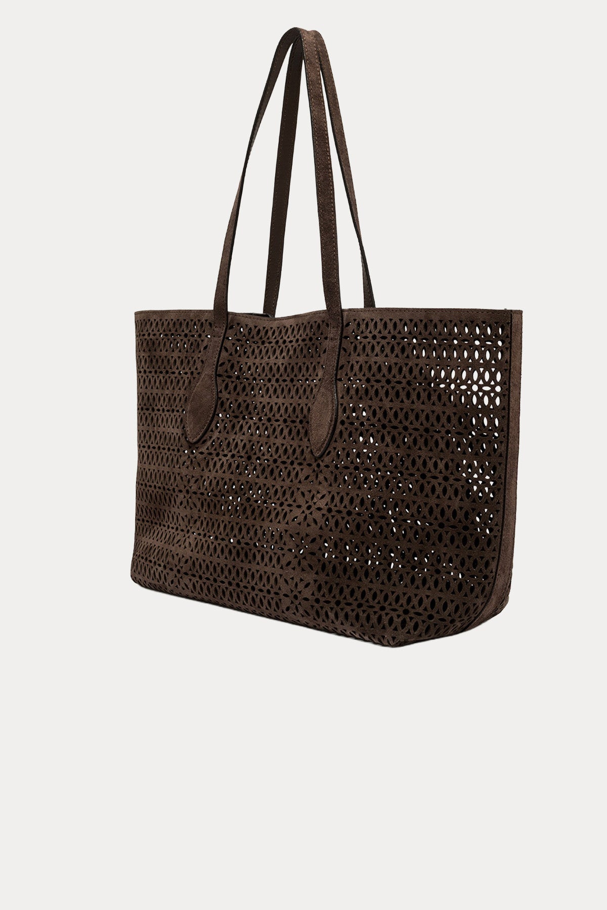 Gianni Chiarini Mashup Süet Lazer Kesim Delikli Shopping Bag Çanta-Çanta-Libas