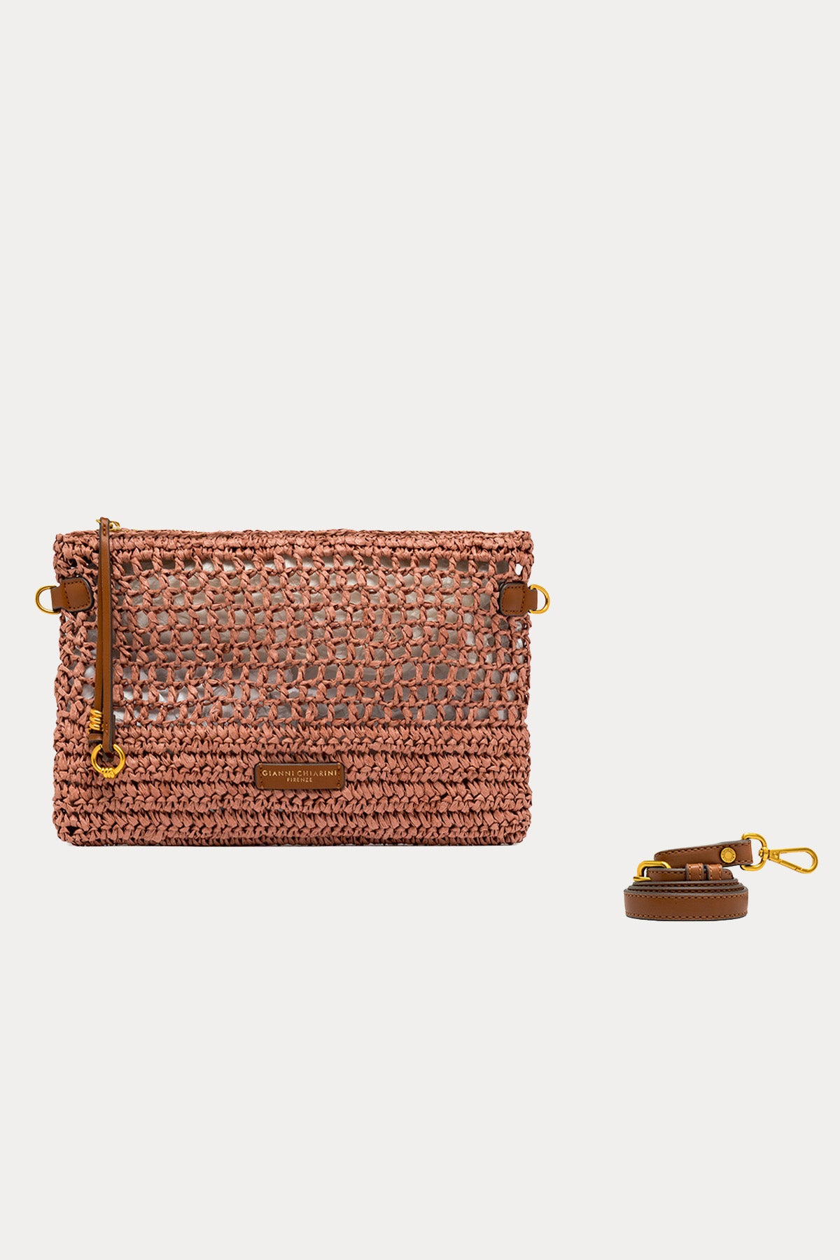 Gianni Chiarini Nefeli Hasır Örgü Clutch Çanta-Çanta-Libas