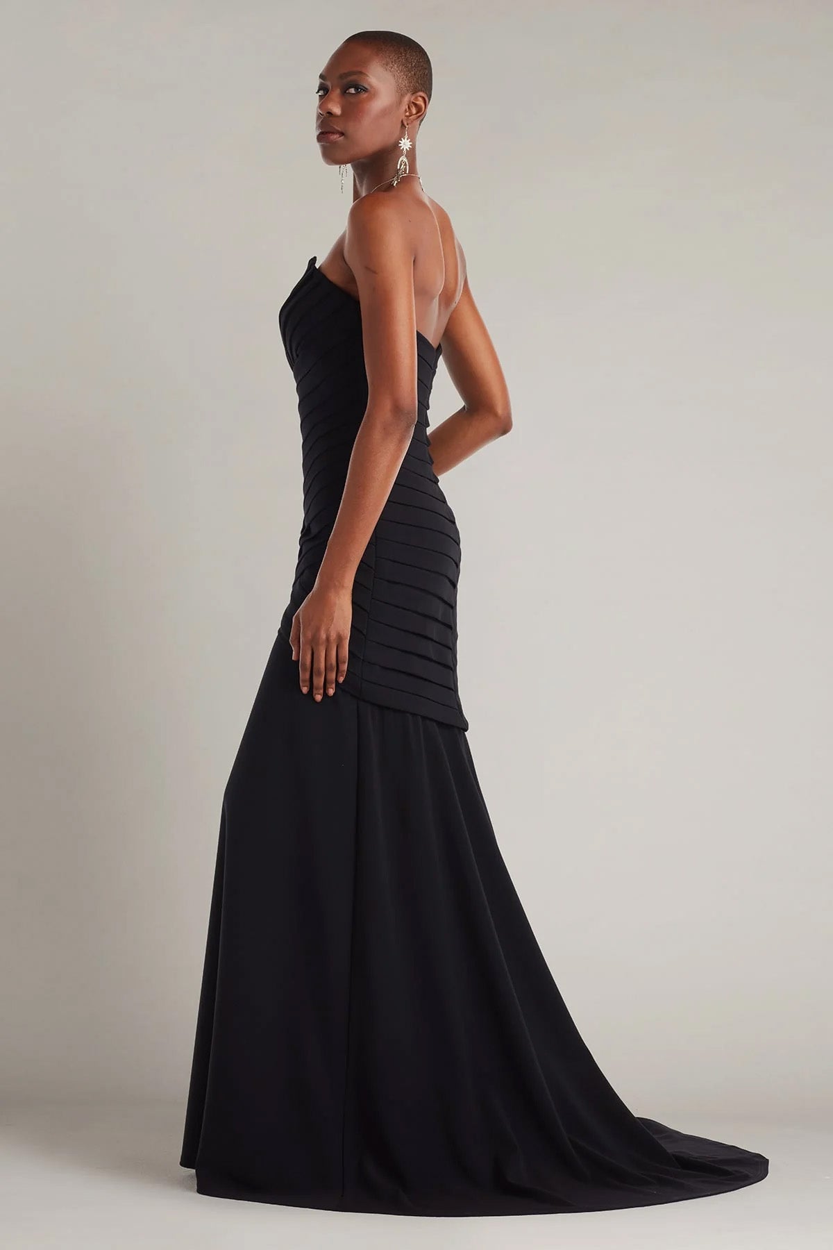 Tadashi Shoji Slim Fit Straplez Maxi Abiye Elbise