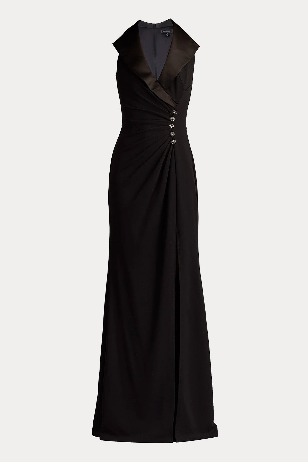 Tadashi Shoji Slim Fit Kruvaze Maxi Abiye Elbise