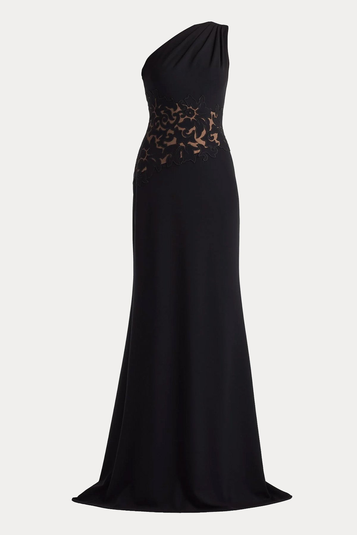 Tadashi Shoji Slim Fit Tek Omuz Maxi Abiye Elbise
