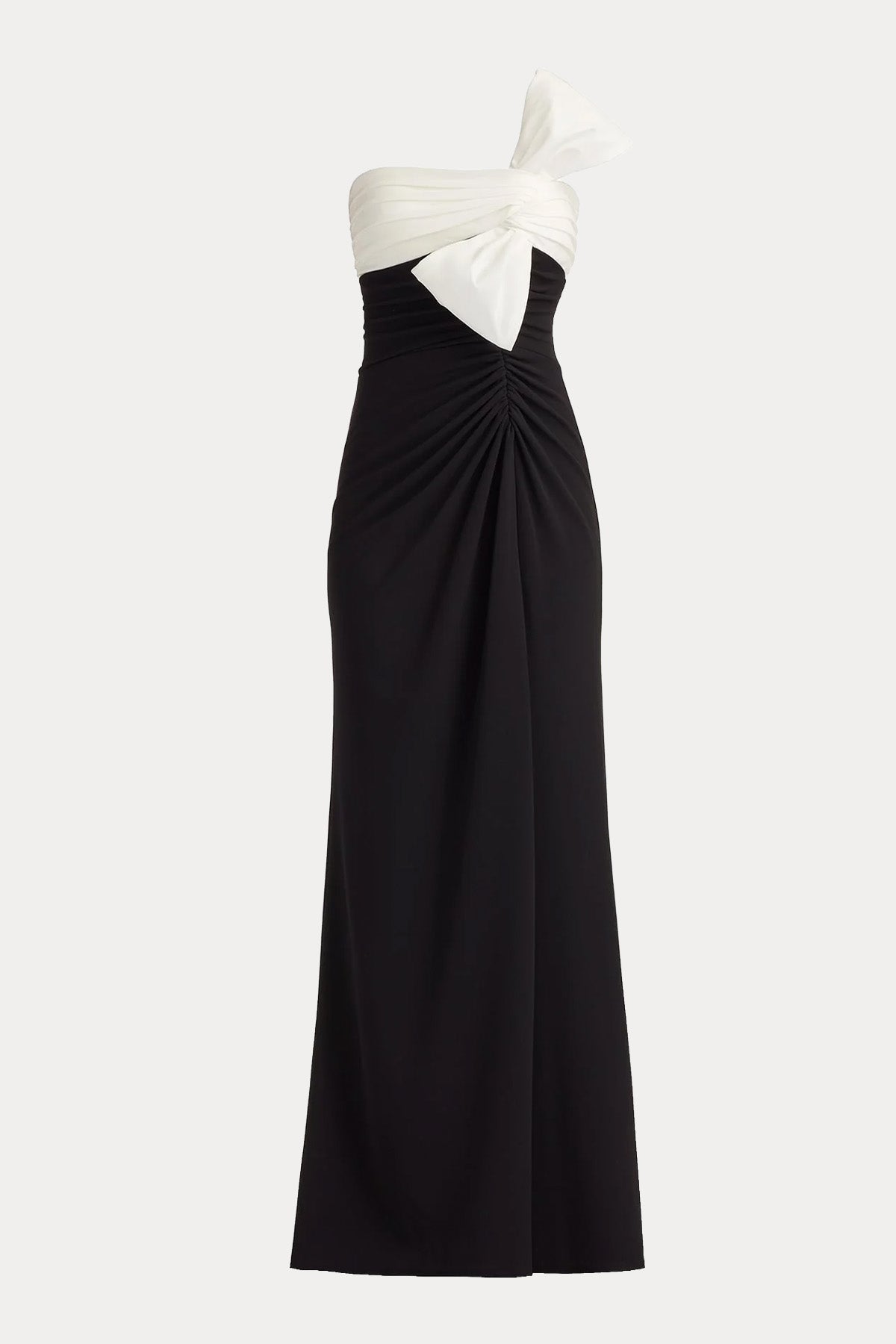 Tadashi Shoji Slim Fit Fiyonklu Straplez Maxi Abiye Elbise