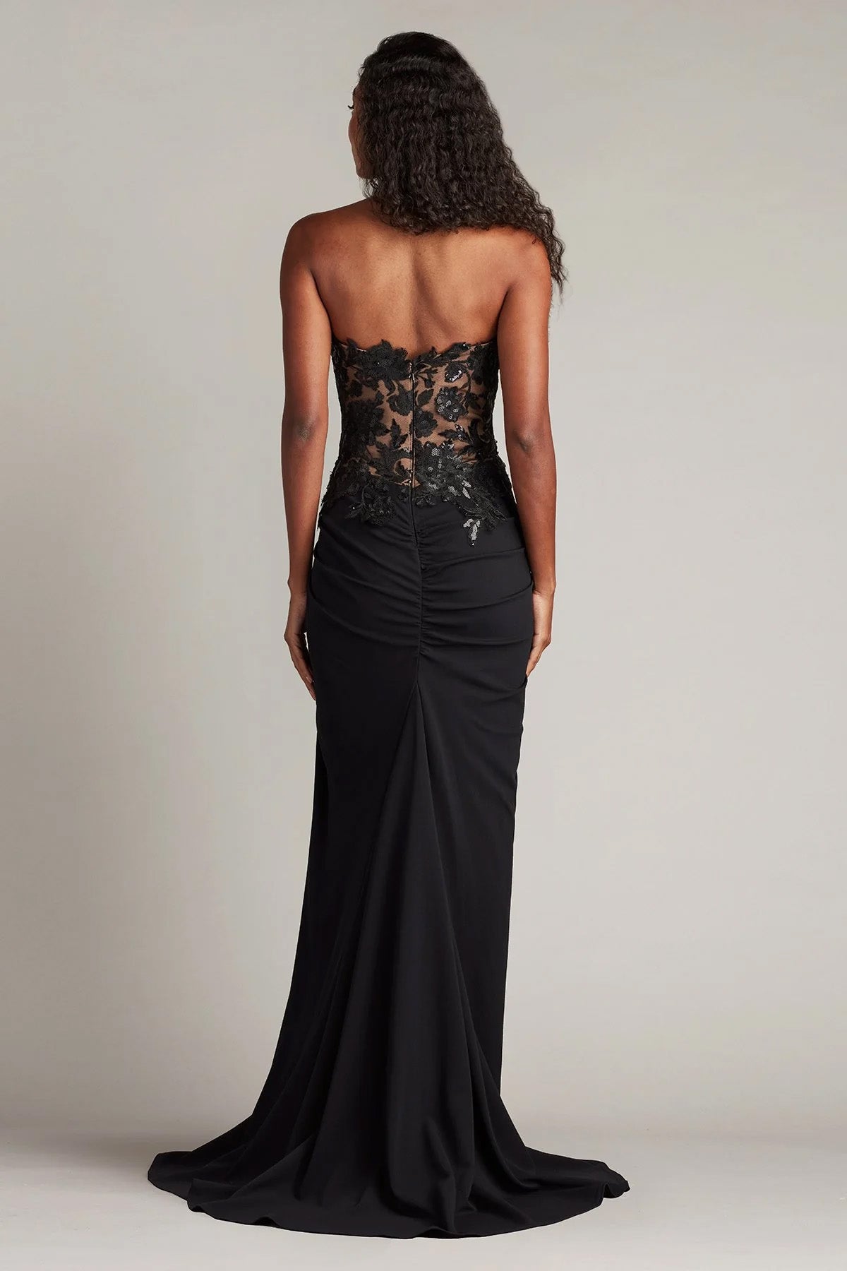 Tadashi Shoji Slim Fit Straplez Maxi Abiye Elbise