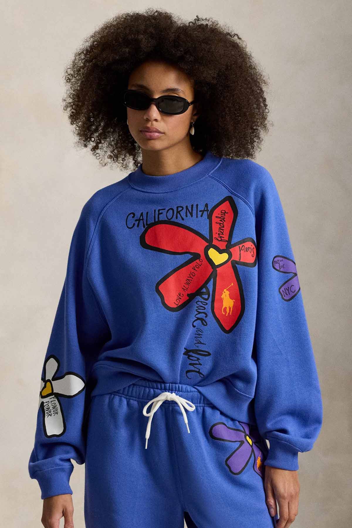 Polo Ralph Lauren Relaxed Fit Çiçek Desenli Şardonlu Sweatshirt-Sweatshirt-Libas
