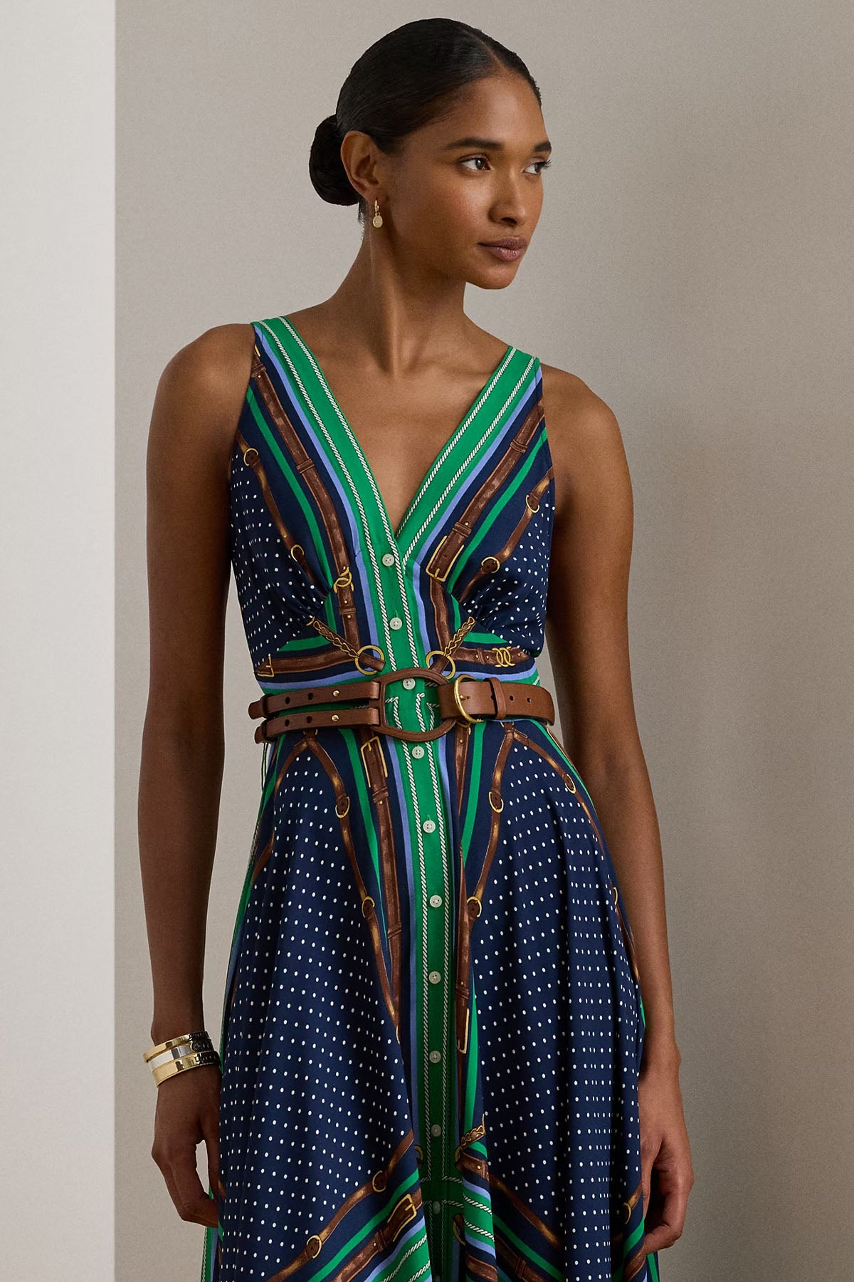 Polo Ralph Lauren V Yaka Maxi Gömlek Elbise