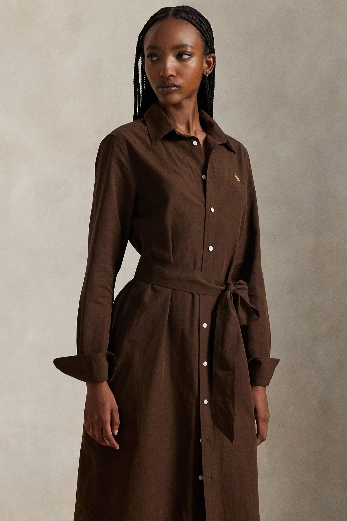 Polo Ralph Lauren Straight Fit Keten Midi Gömlek Elbise