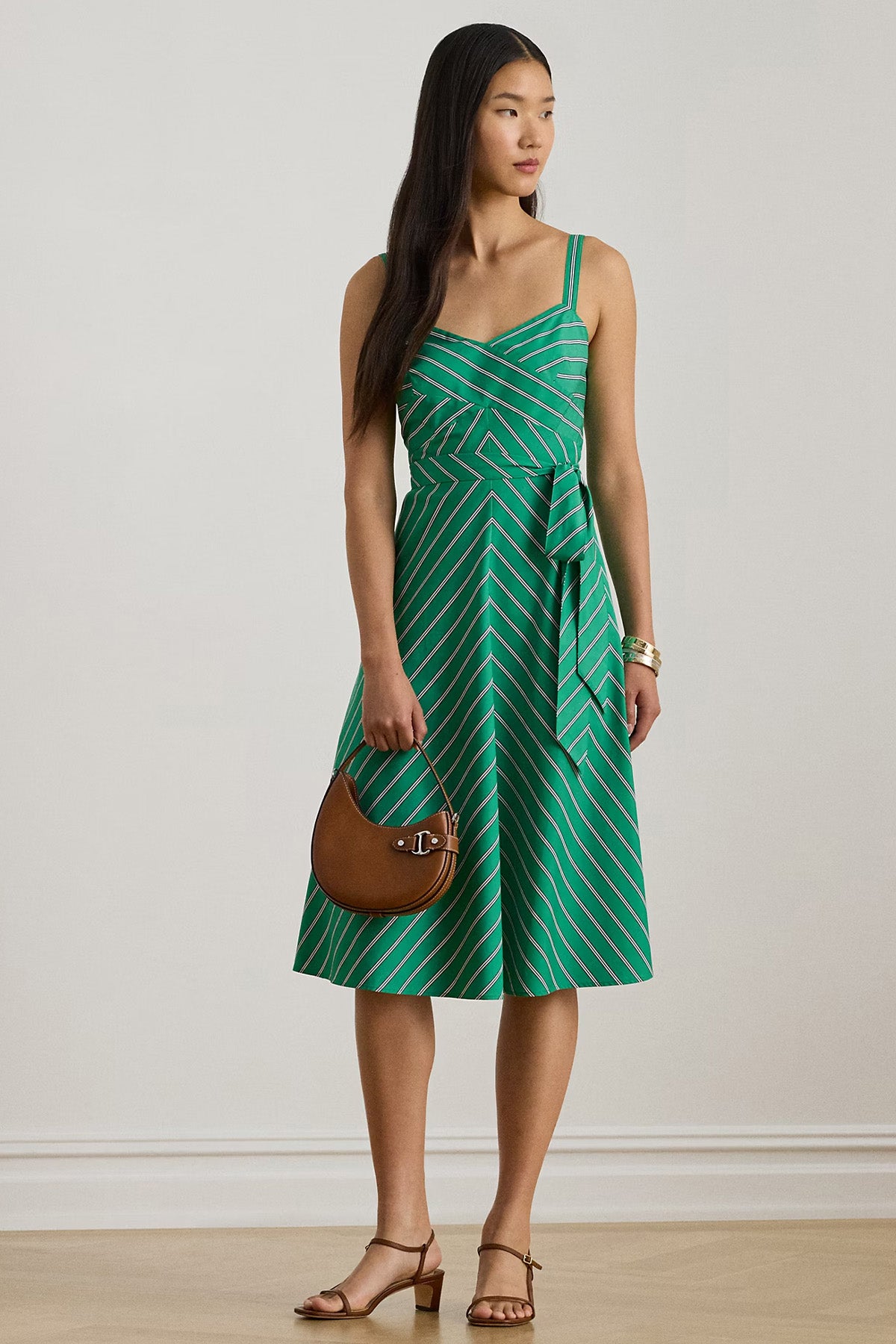 Polo Ralph Lauren Askılı Kemerli Midi Elbise