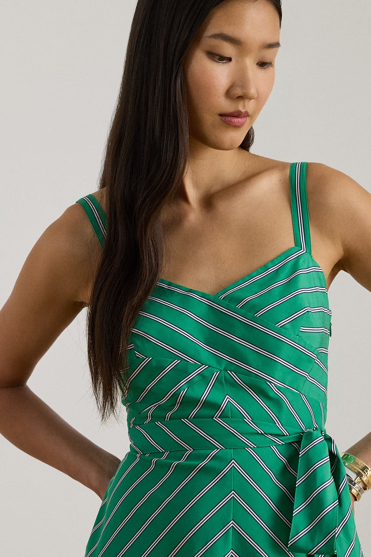 Polo Ralph Lauren Askılı Kemerli Midi Elbise