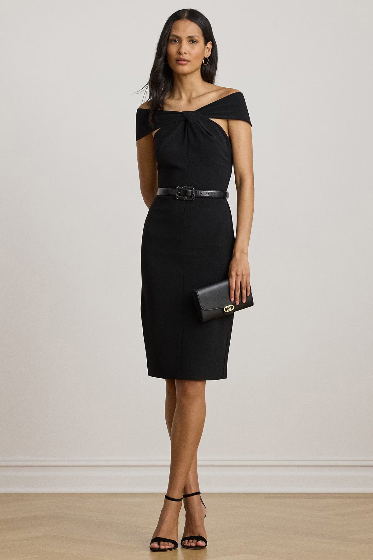 Polo Ralph Lauren Slim Fit Streç Midi Abiye Elbise