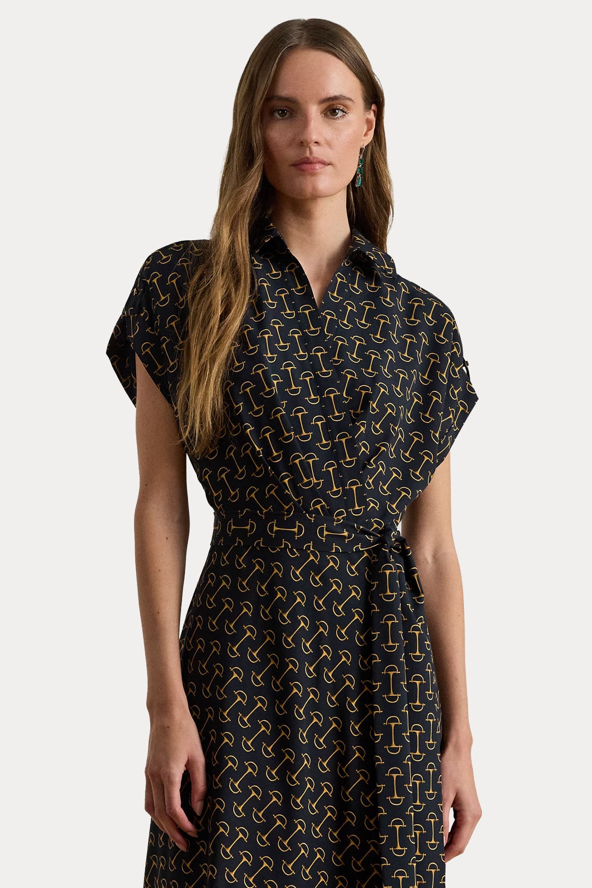 Polo Ralph Lauren Kemerli Kruvaze Midi Elbise