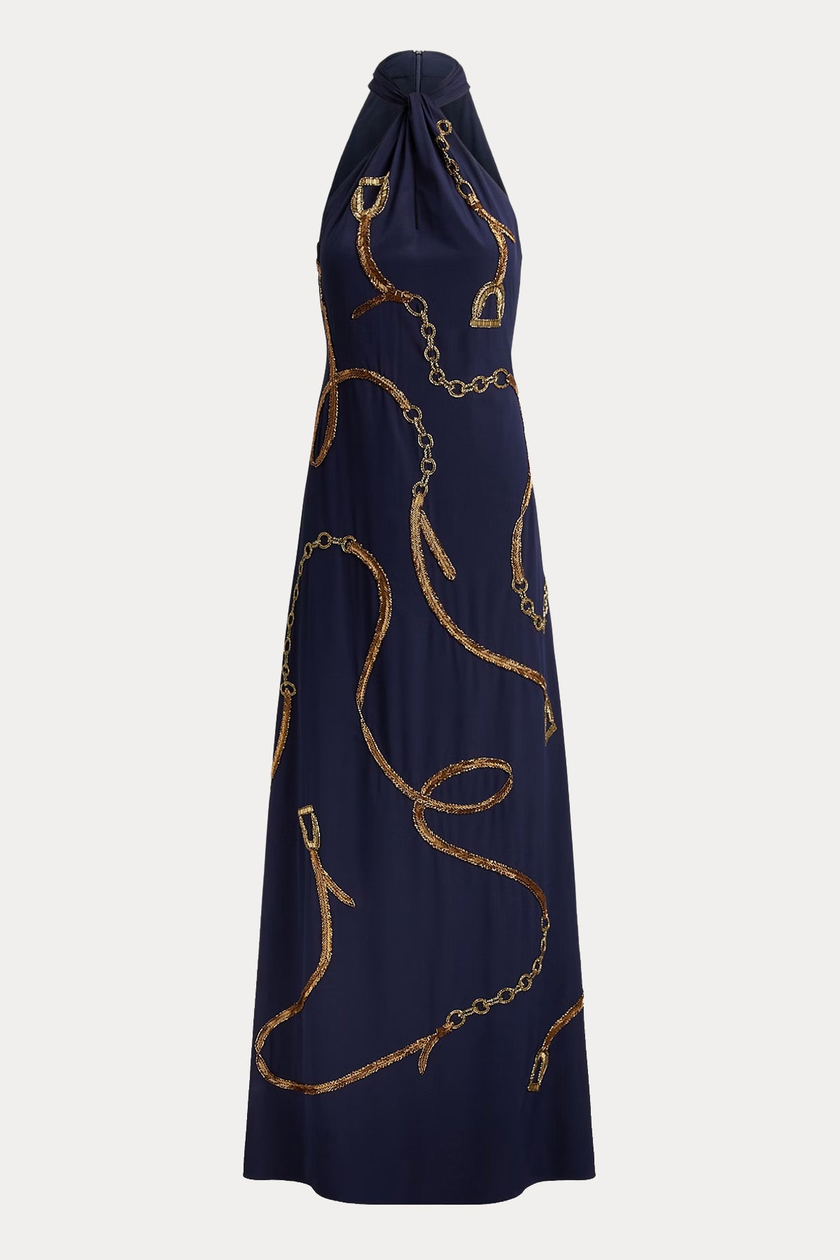 Polo Ralph Lauren Slim Fit Halter Yaka Maxi Elbise-Abiye-Libas