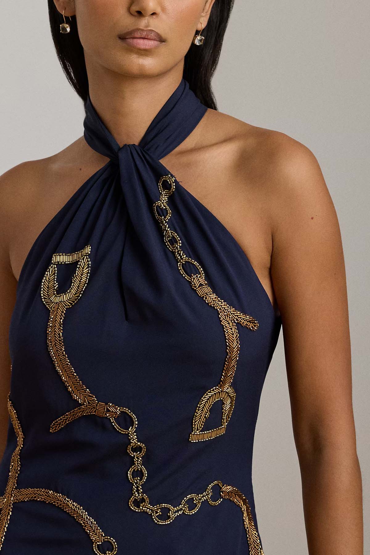 Polo Ralph Lauren Slim Fit Halter Yaka Maxi Elbise-Abiye-Libas