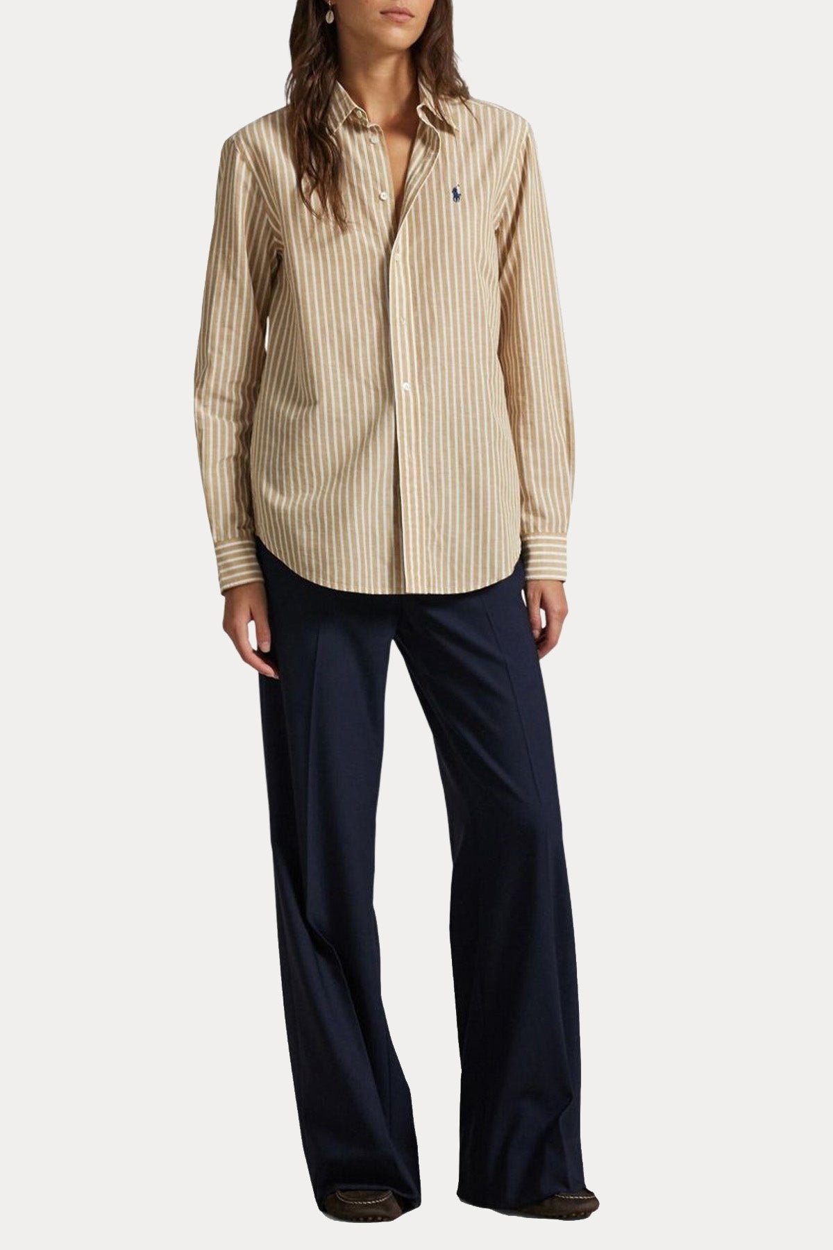 Polo Ralph Lauren Classic Fit Çizgili Keten Gömlek