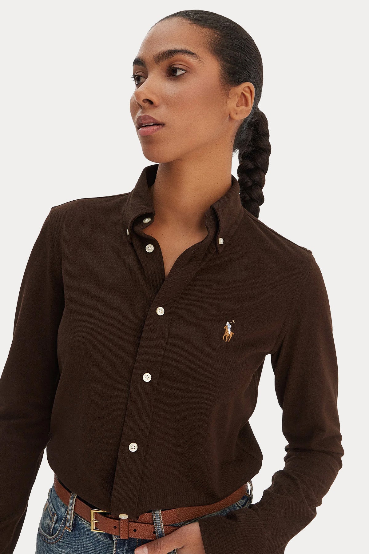 Polo Ralph Lauren Custom Fit Knit Oxford Gömlek-Gömlek-Libas