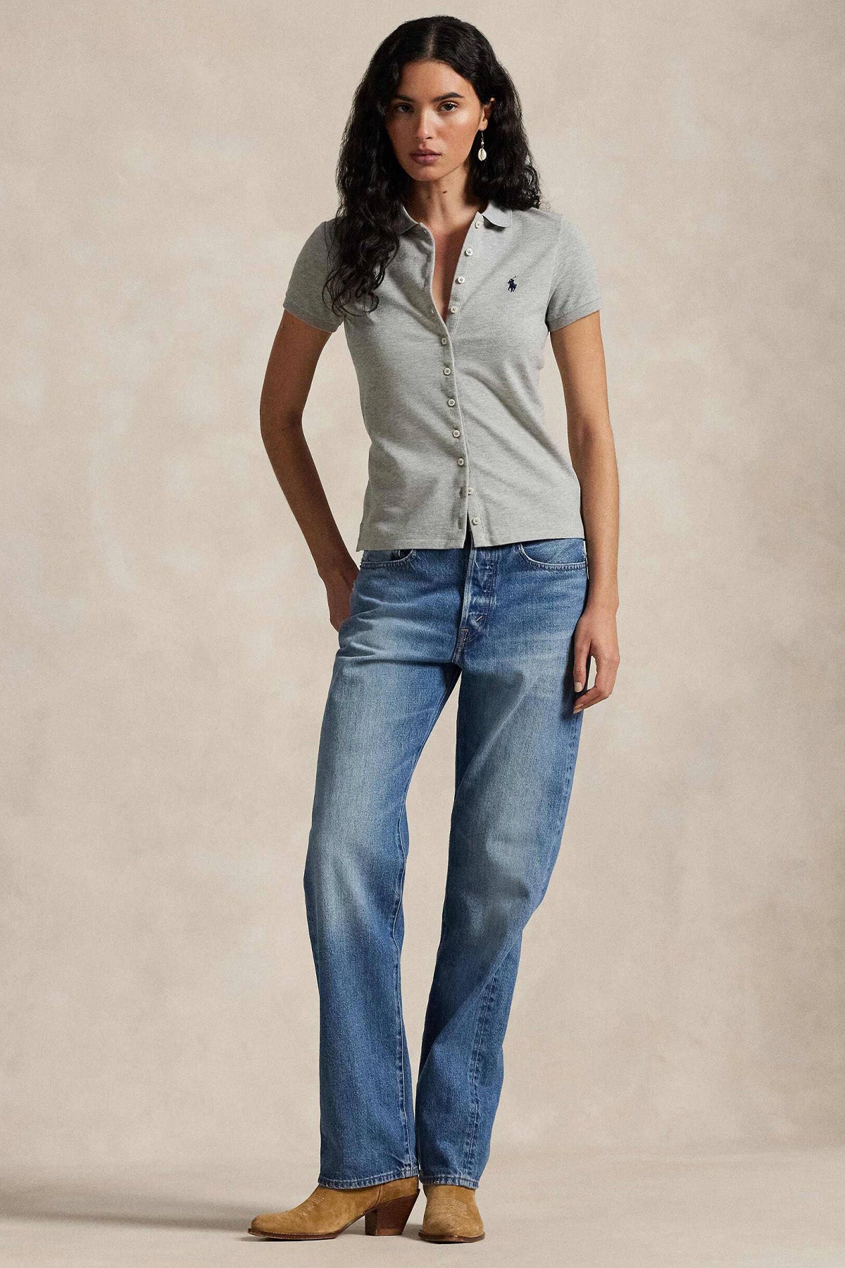 Polo Ralph Lauren Polo Yaka Pony Logolu Streç T-shirt Gömlek