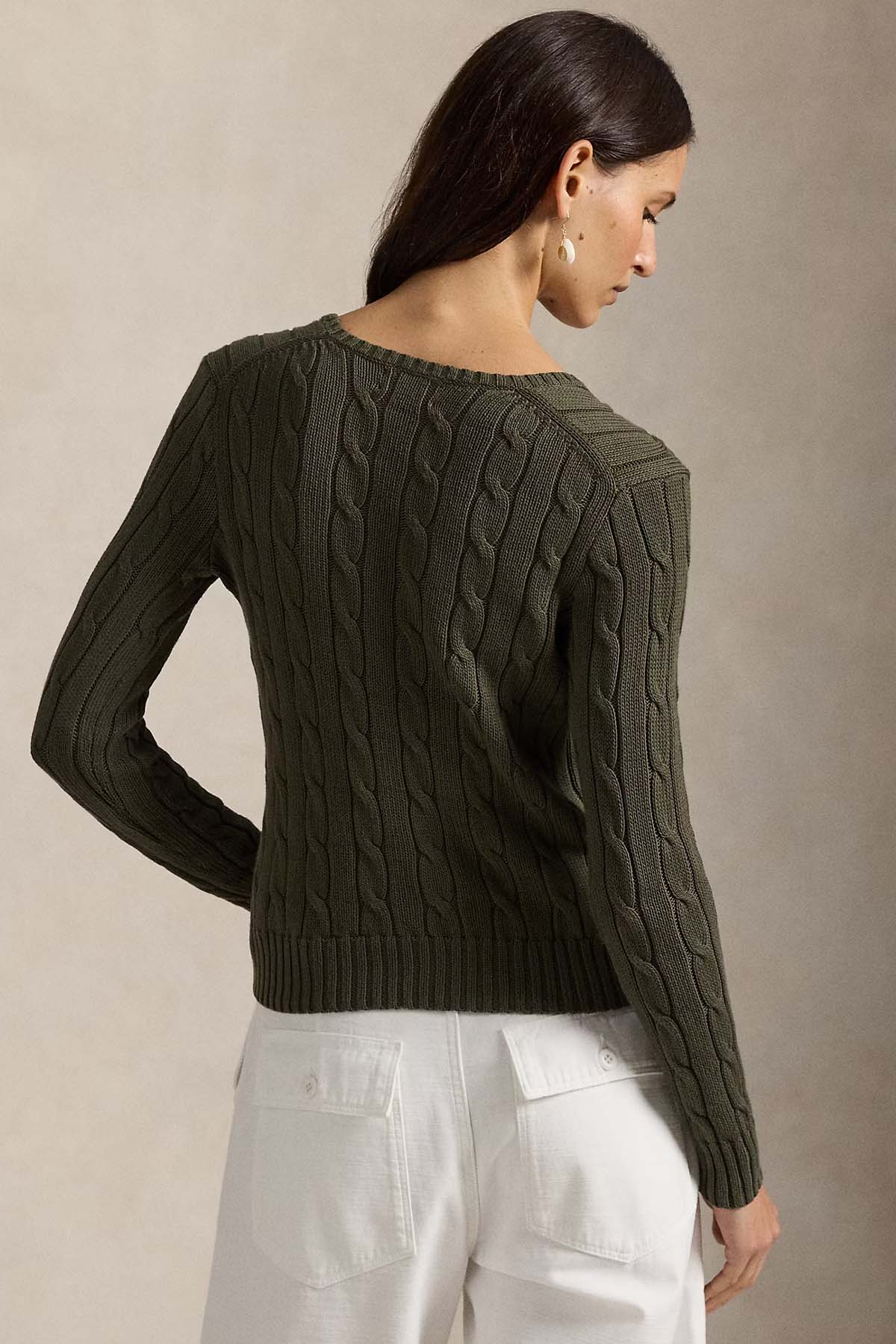 Polo Ralph Lauren Slim Fit V Yaka Saç Örgü Triko