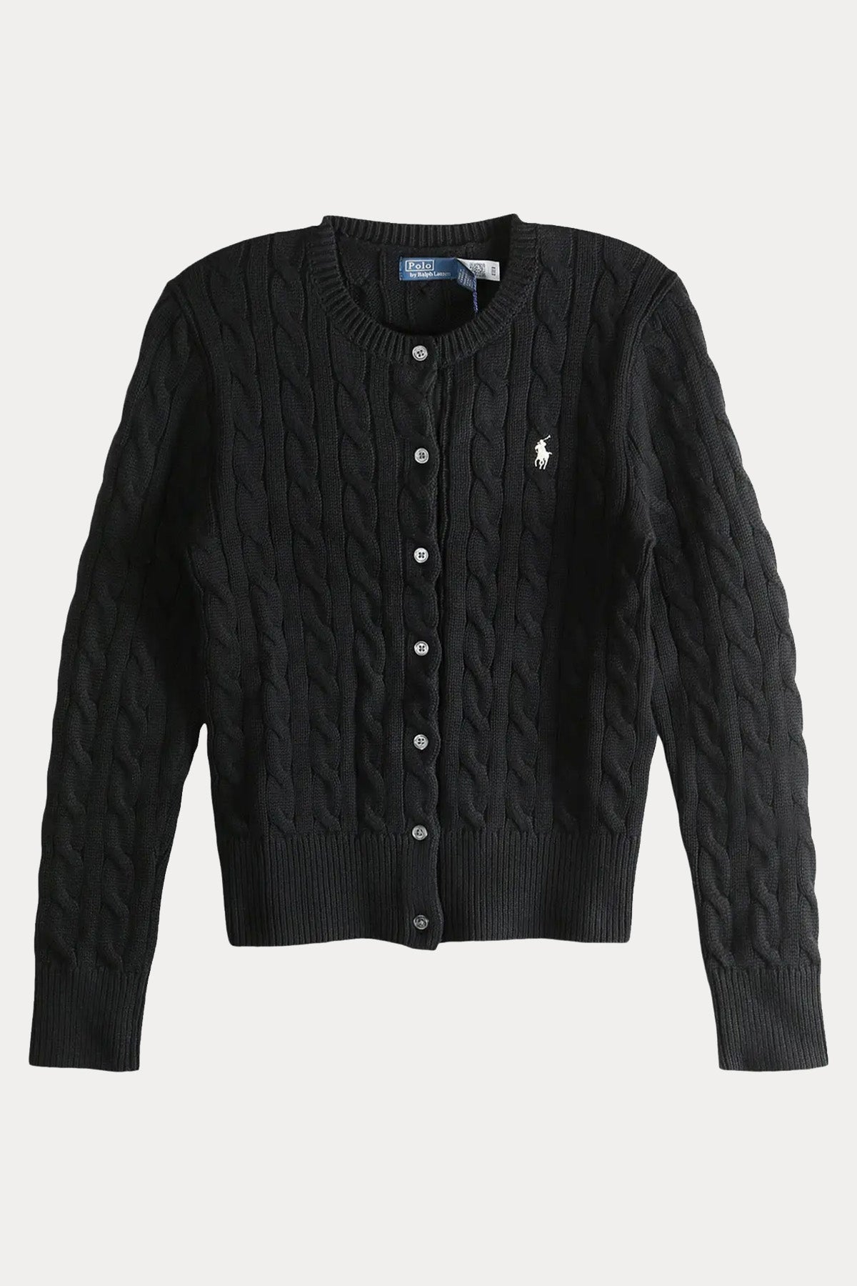 Polo Ralph Lauren Yuvarlak Yaka Saç Örgü Triko Ceket