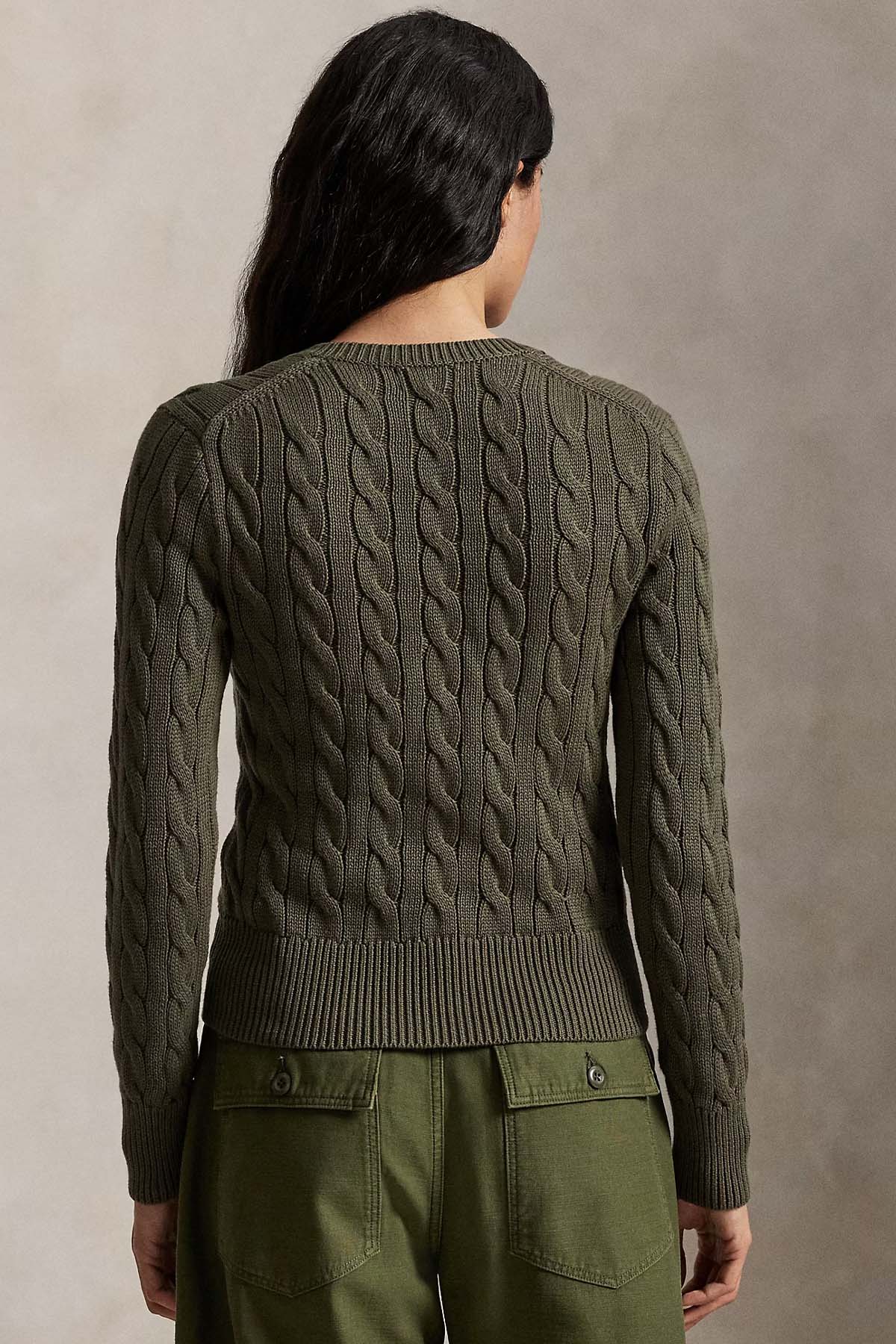 Polo Ralph Lauren Yuvarlak Yaka Saç Örgü Triko Ceket