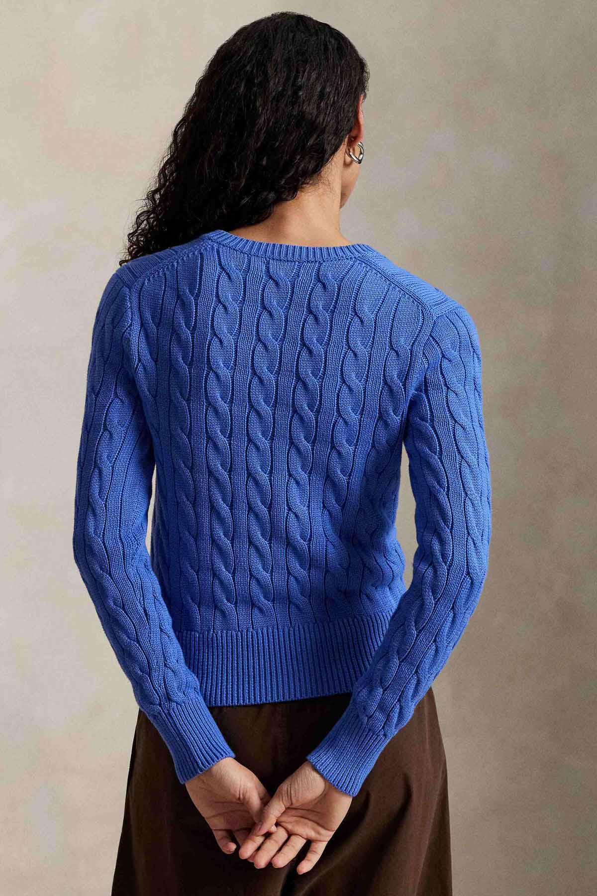 Polo Ralph Lauren Yuvarlak Yaka Saç Örgü Triko Ceket