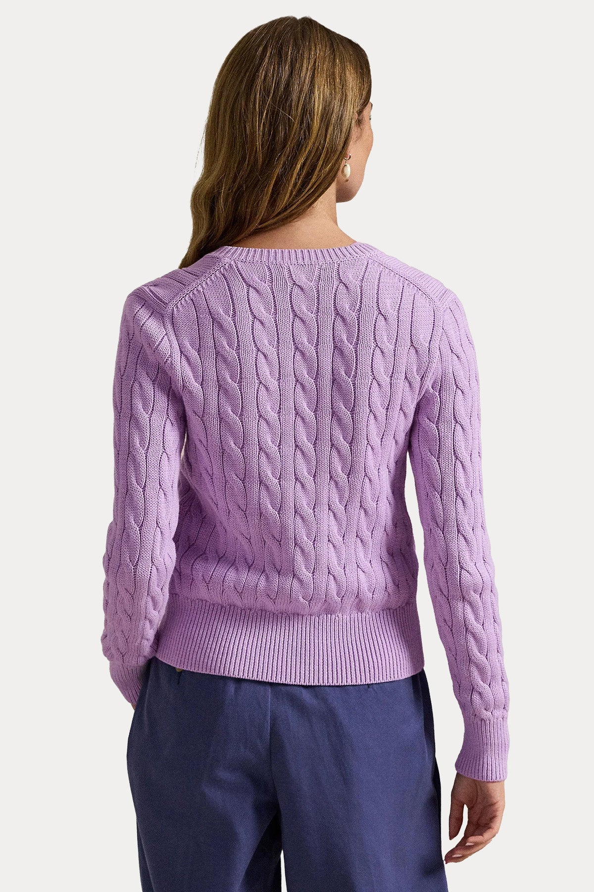 Polo Ralph Lauren Yuvarlak Yaka Saç Örgü Triko Ceket