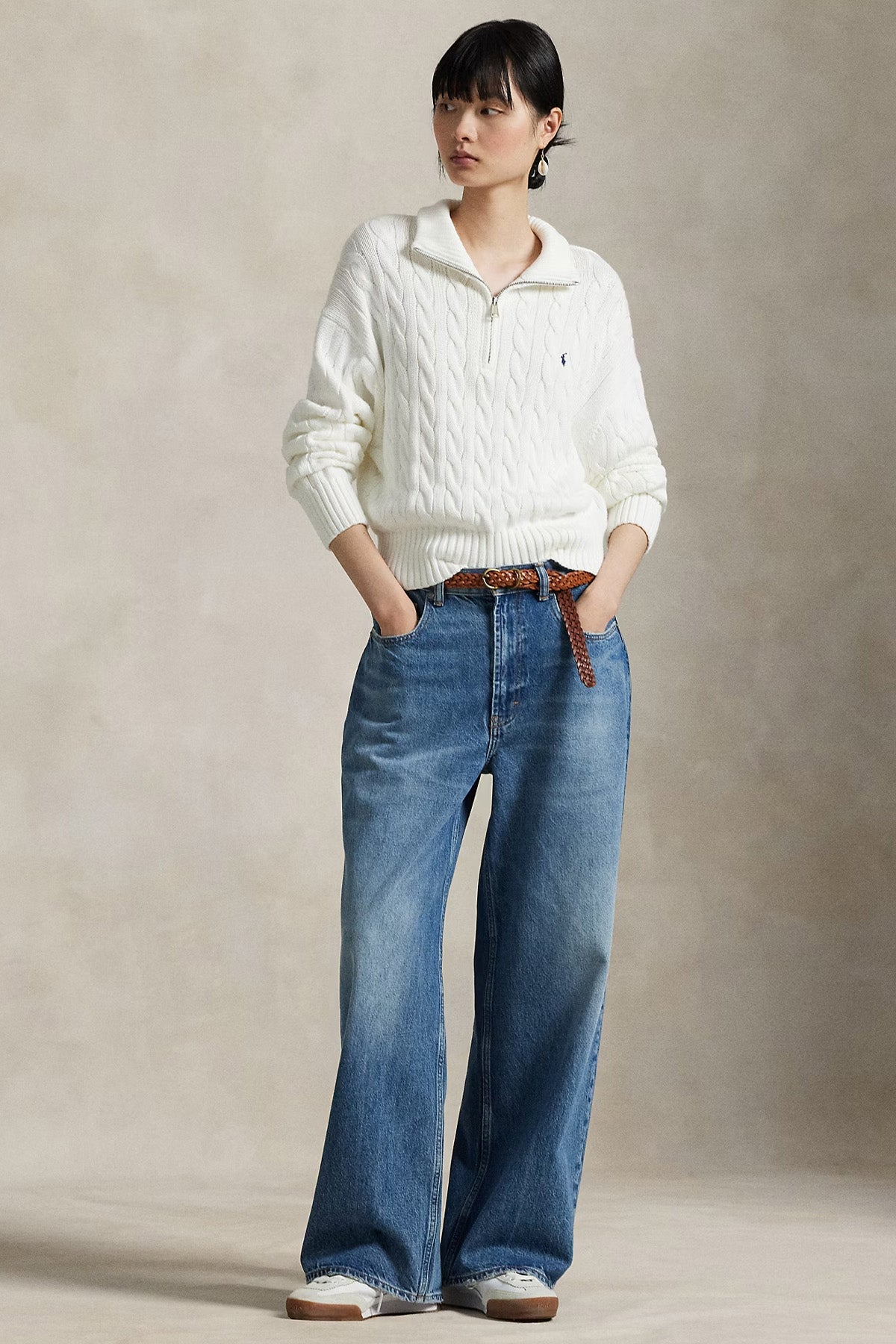 Polo Ralph Lauren Relaxed Fit Perkins Yaka Saç Örgü Triko