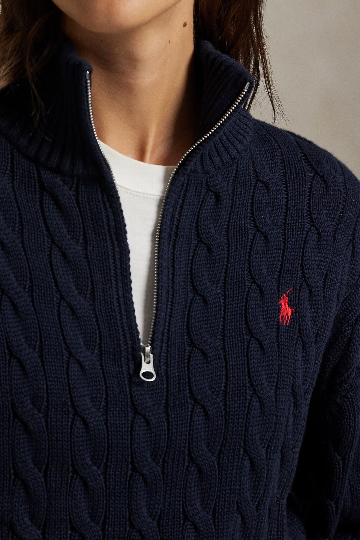 Polo Ralph Lauren Relaxed Fit Perkins Yaka Saç Örgü Triko