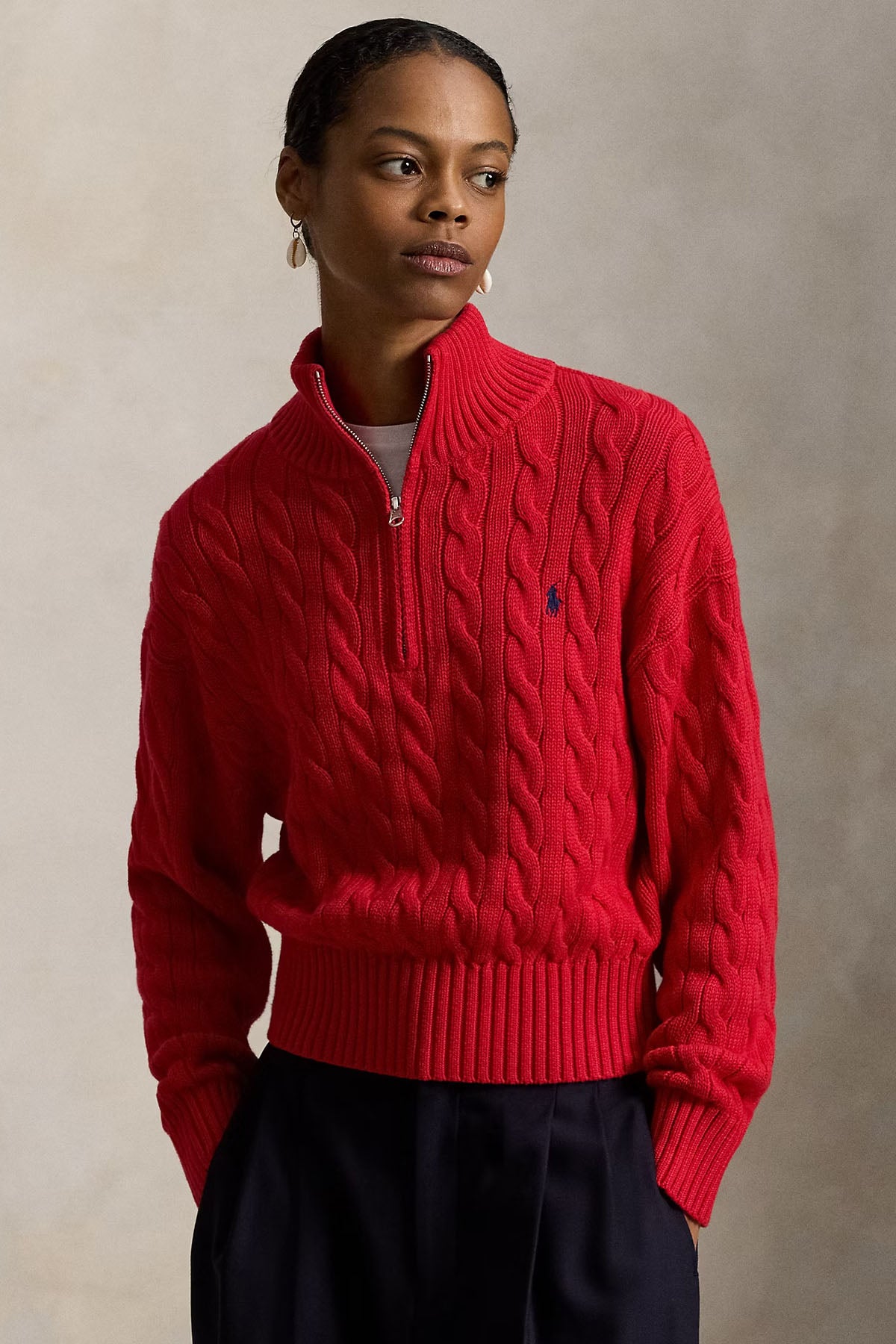 Polo Ralph Lauren Relaxed Fit Perkins Yaka Saç Örgü Triko