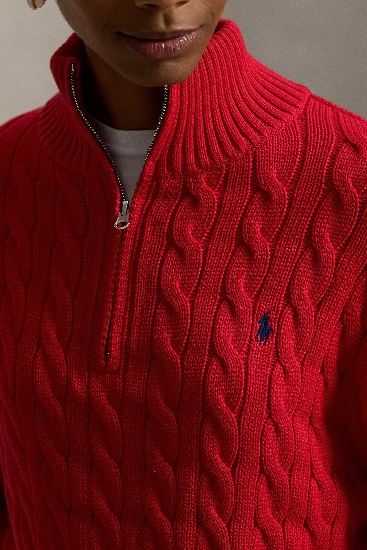 Polo Ralph Lauren Relaxed Fit Perkins Yaka Saç Örgü Triko