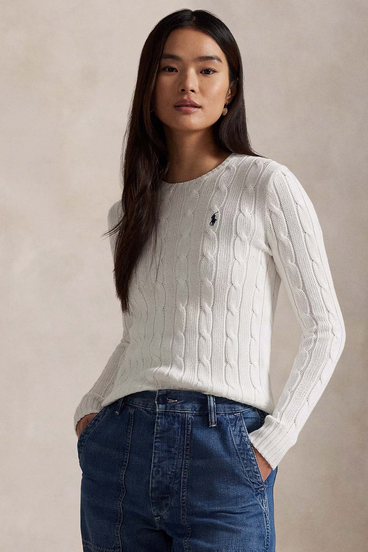 Polo Ralph Lauren Slim Fit Yuvarlak Yaka Saç Örgü Triko