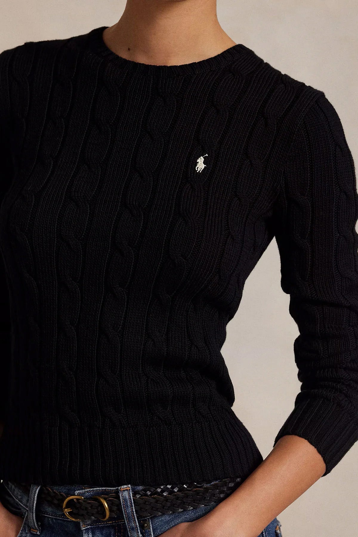 Polo Ralph Lauren Slim Fit Yuvarlak Yaka Saç Örgü Triko