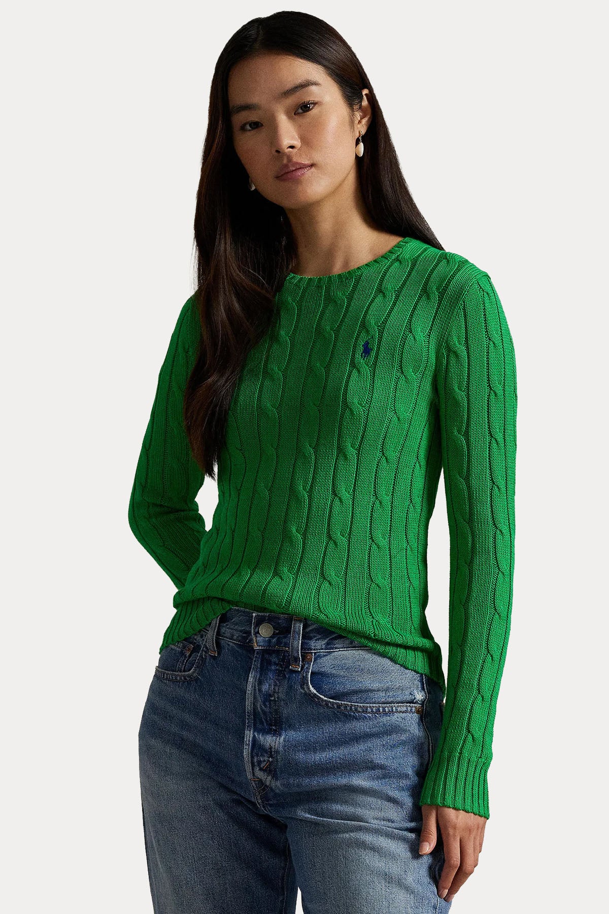 Polo Ralph Lauren Slim Fit Yuvarlak Yaka Saç Örgü Triko