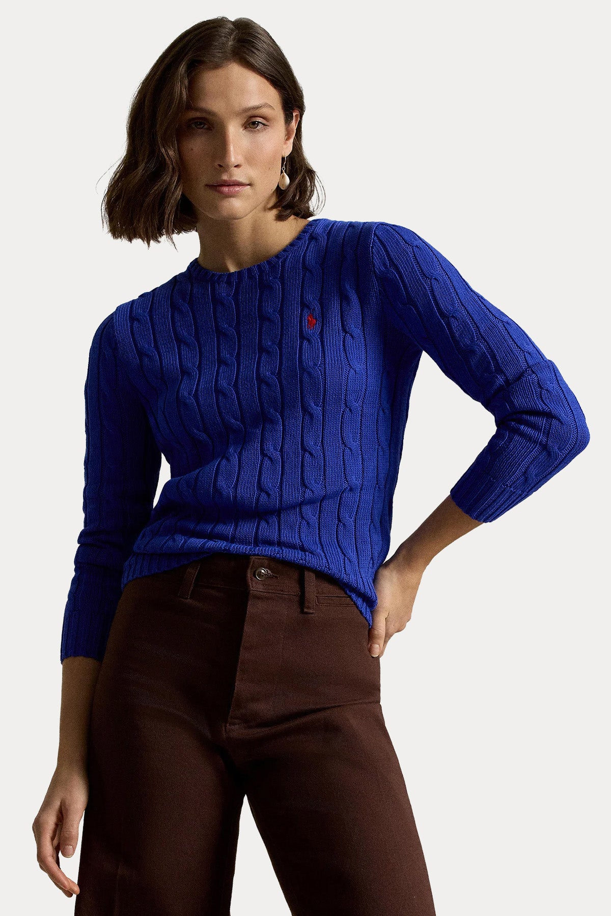 Polo Ralph Lauren Slim Fit Yuvarlak Yaka Saç Örgü Triko