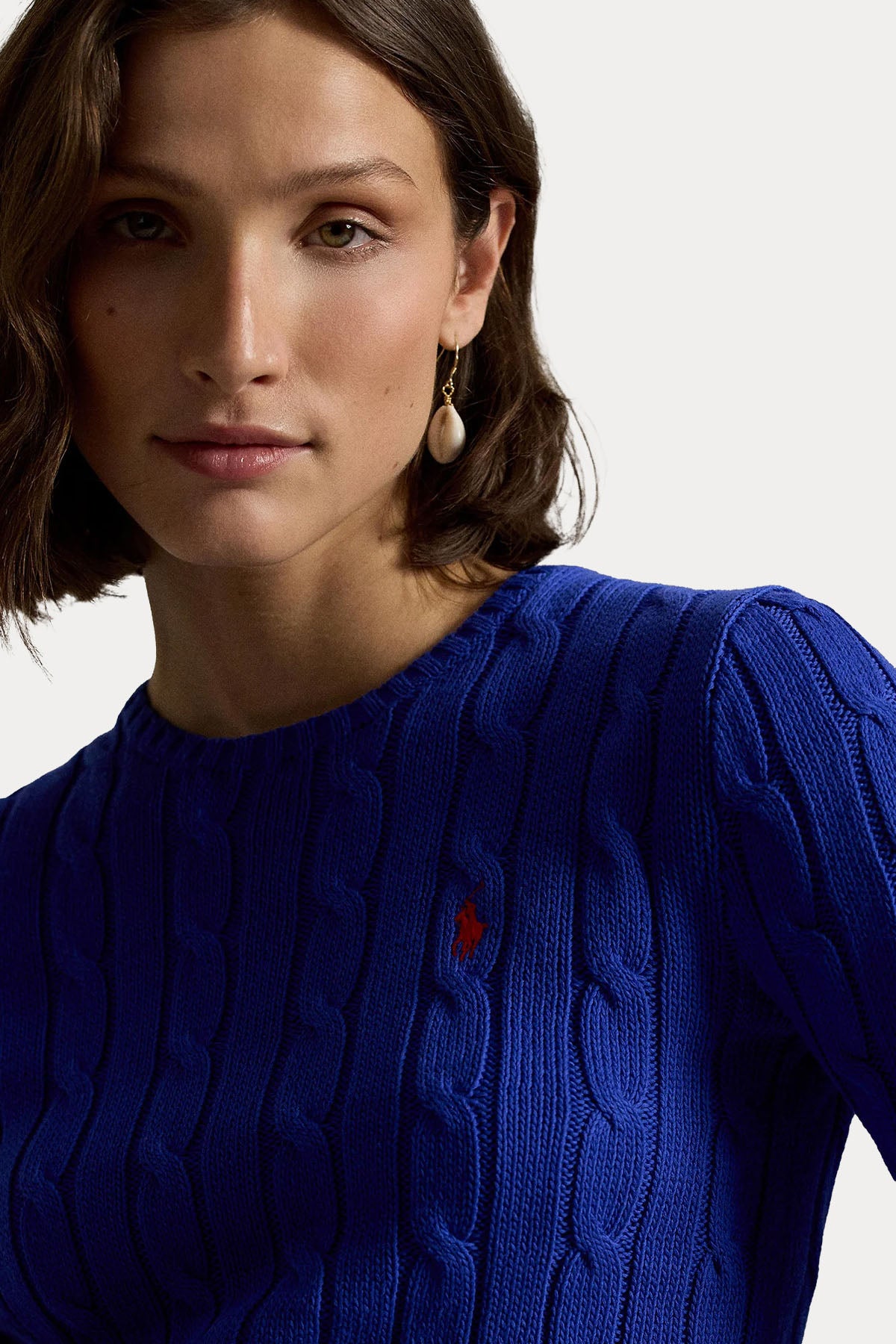 Polo Ralph Lauren Slim Fit Yuvarlak Yaka Saç Örgü Triko