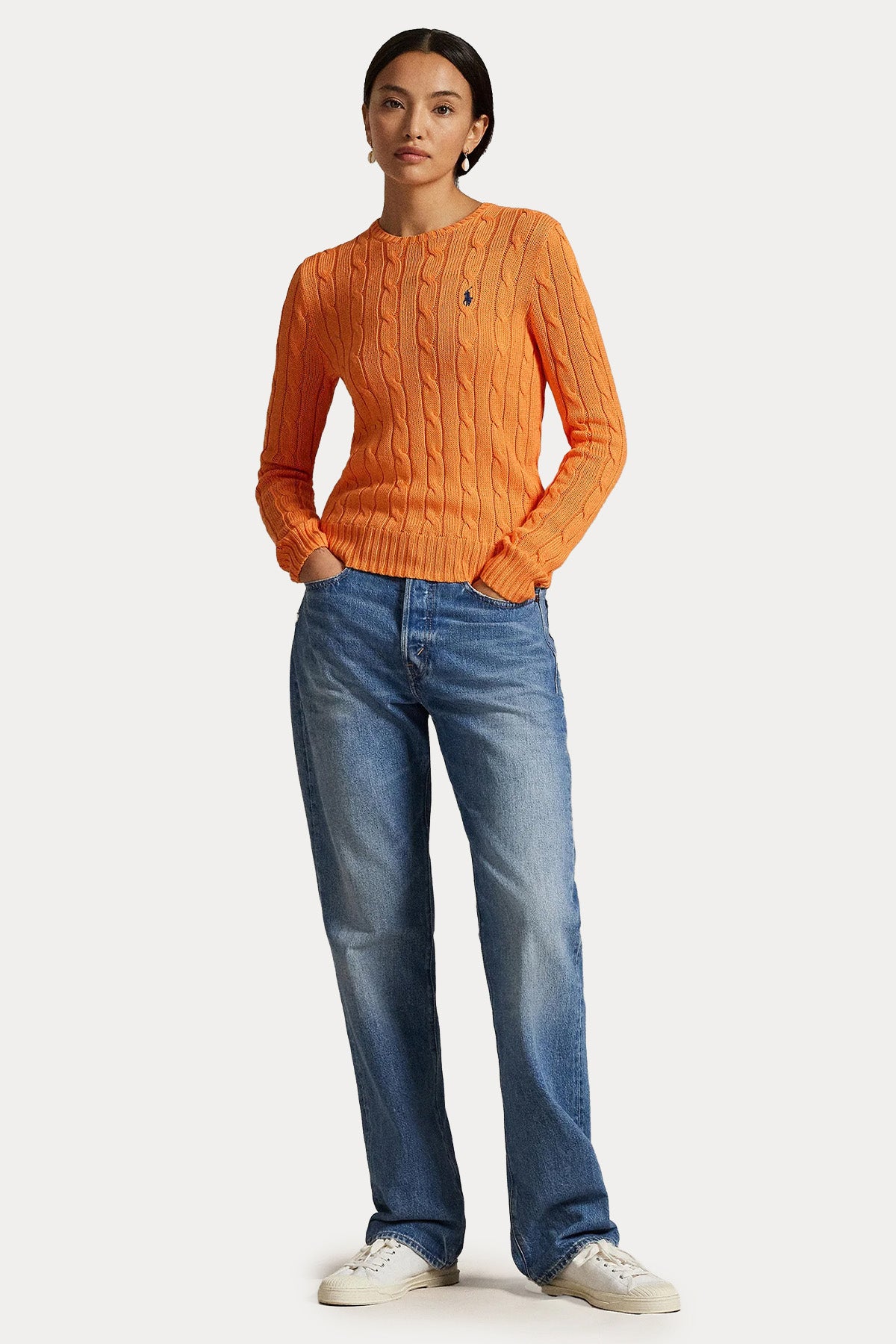 Polo Ralph Lauren Slim Fit Yuvarlak Yaka Saç Örgü Triko