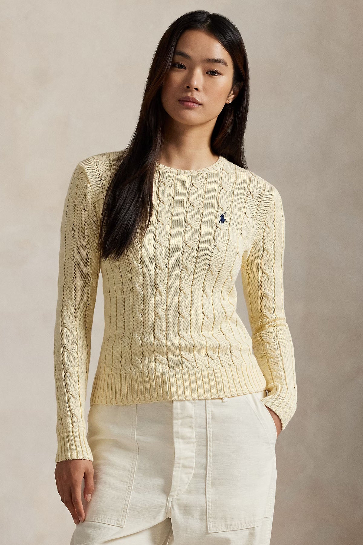 Polo Ralph Lauren Slim Fit Yuvarlak Yaka Saç Örgü Triko