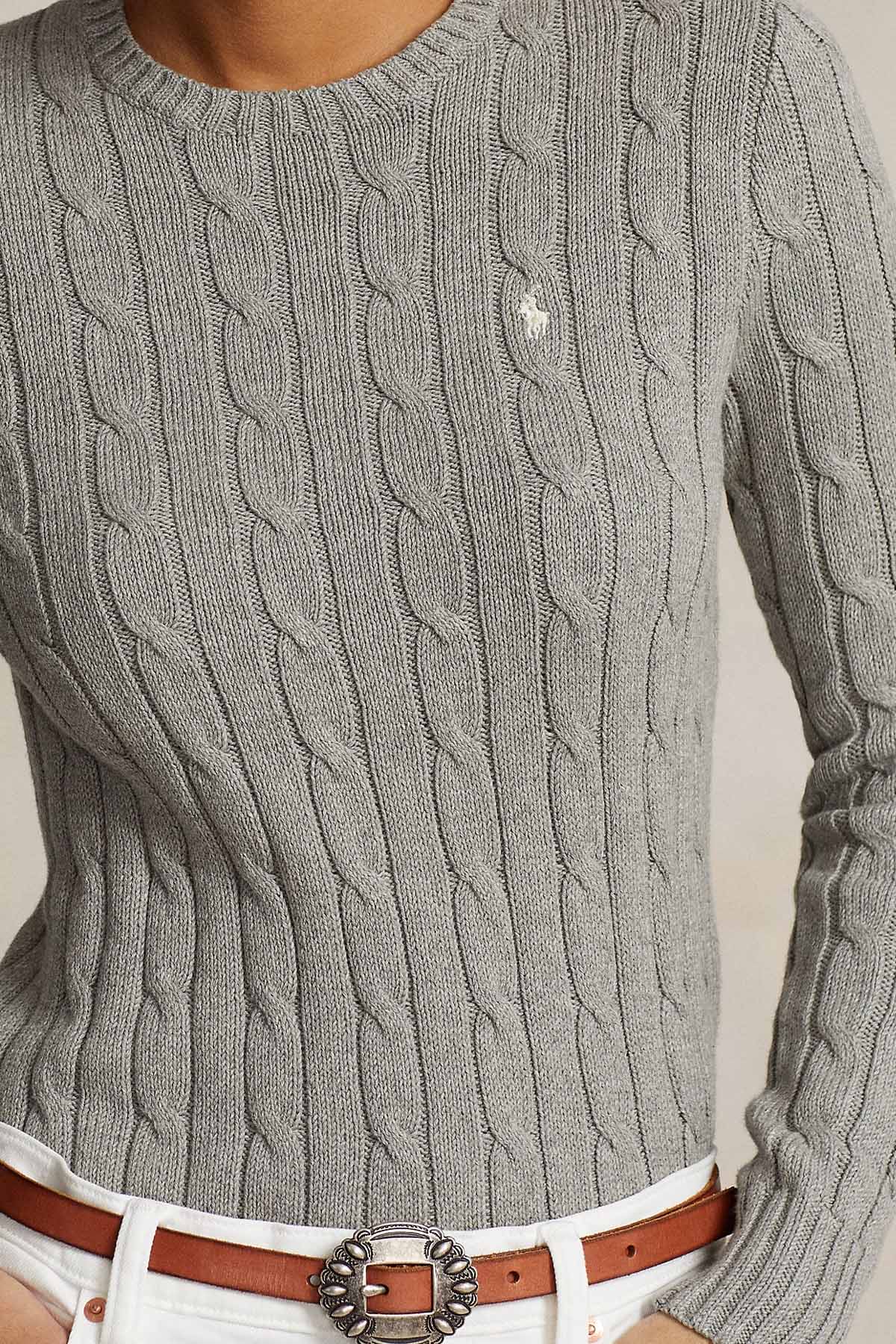 Polo Ralph Lauren Slim Fit Yuvarlak Yaka Saç Örgü Triko-Triko-Libas