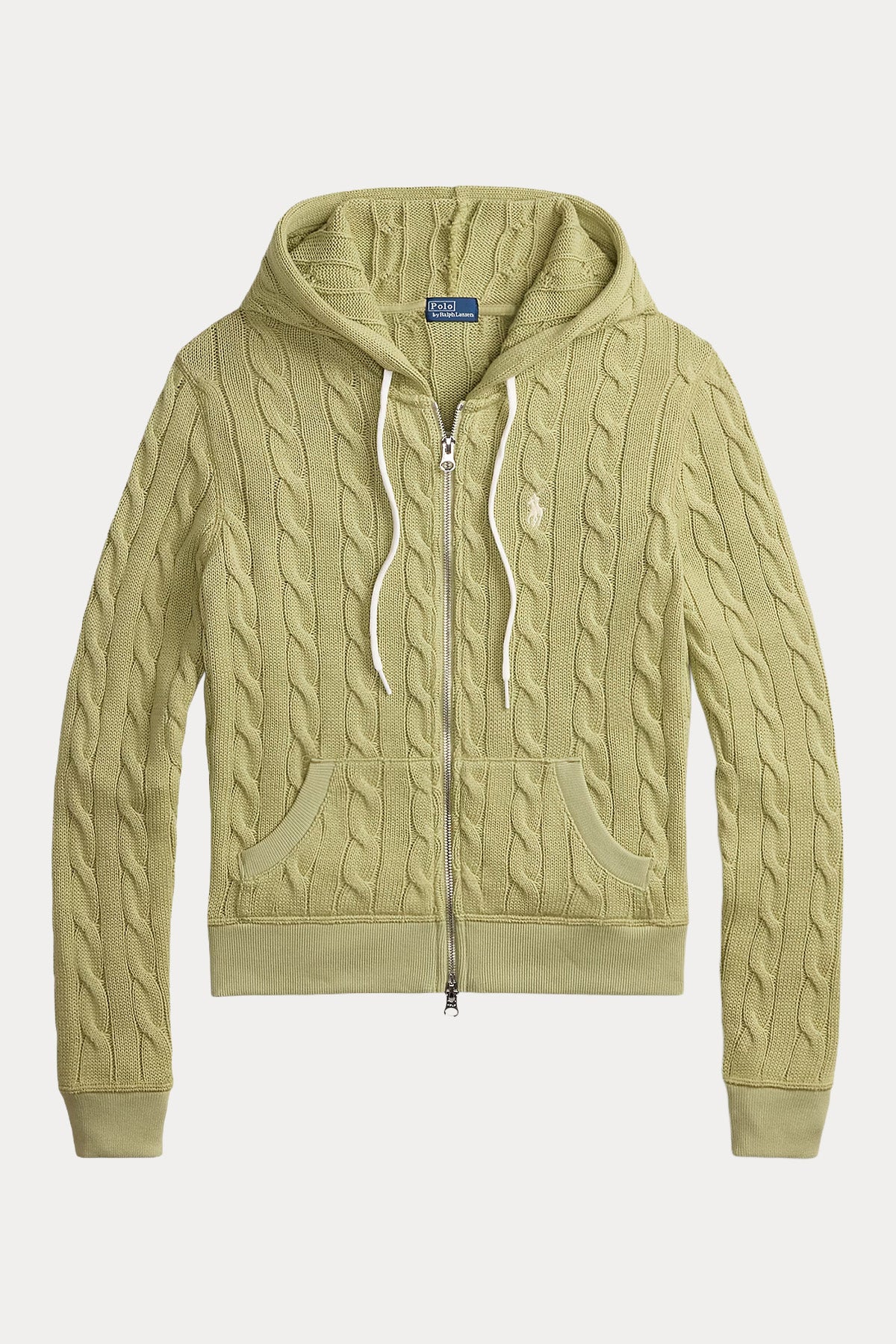 Polo Ralph Lauren Kapüşonlu Saç Örgü Triko Ceket