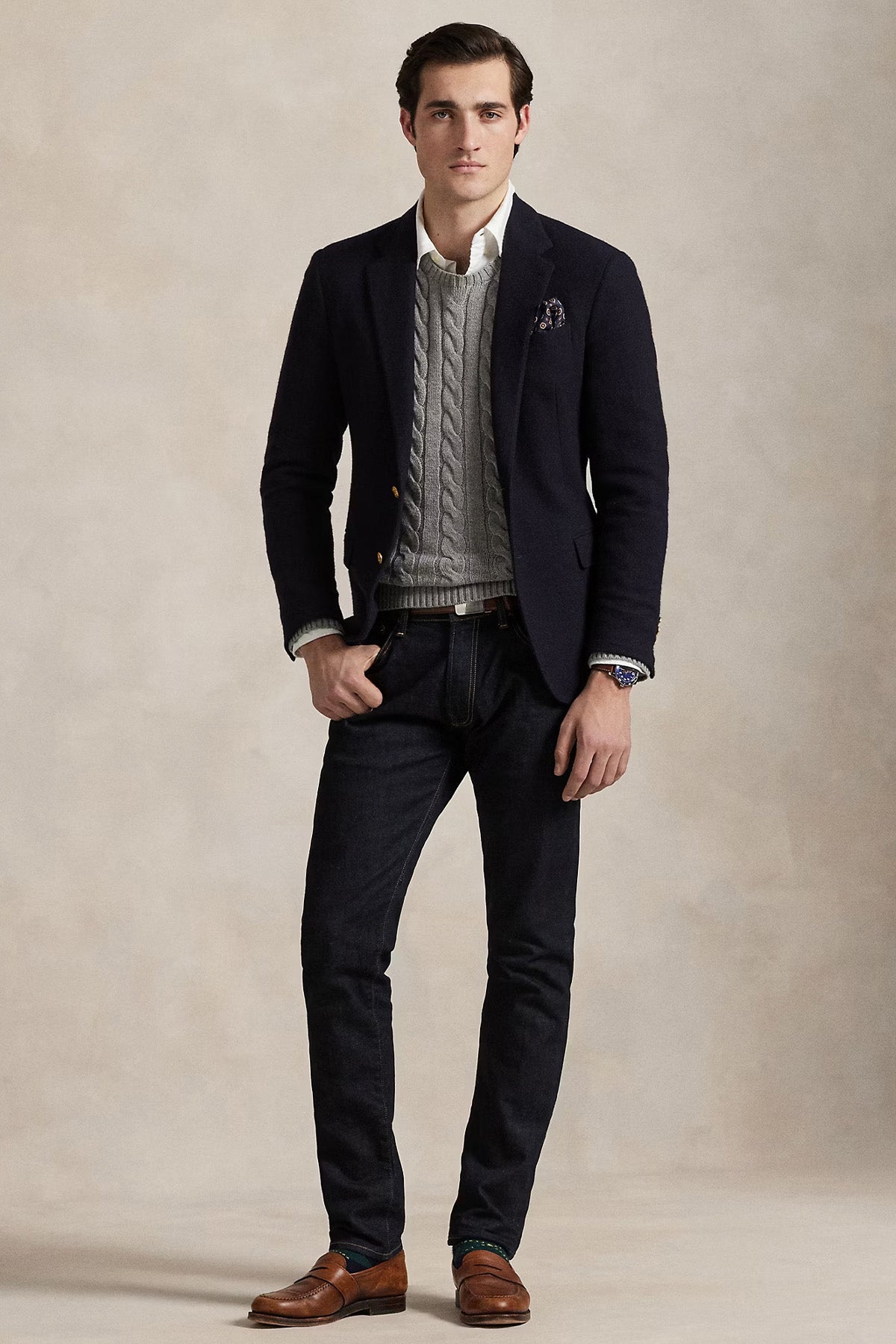 Polo Ralph Lauren Yuvarlak Yaka Saç Örgü Triko