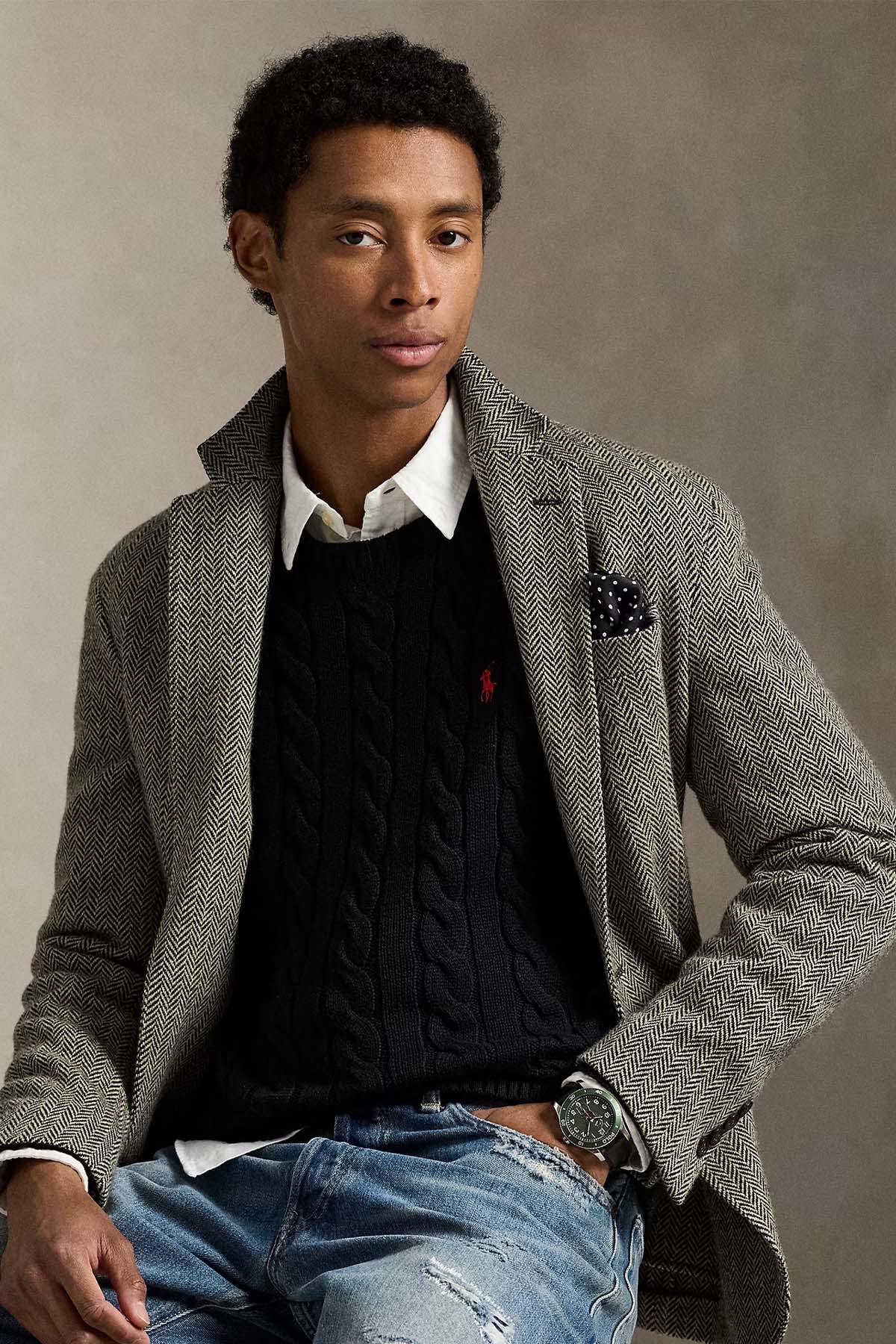 Polo Ralph Lauren Yuvarlak Yaka Saç Örgü Triko