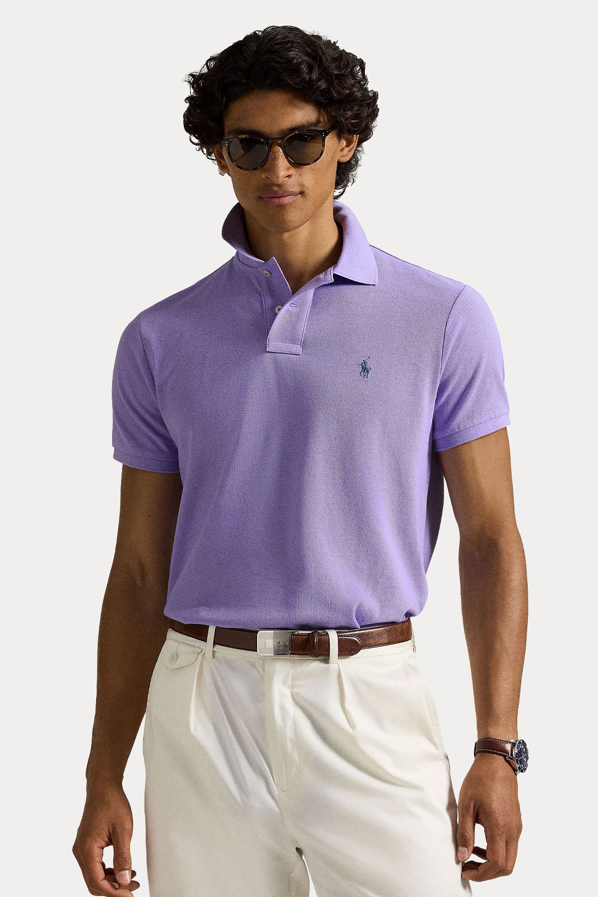 Polo Ralph Lauren Custom Slim Fit Stretch Mesh Polo Yaka T-shirt