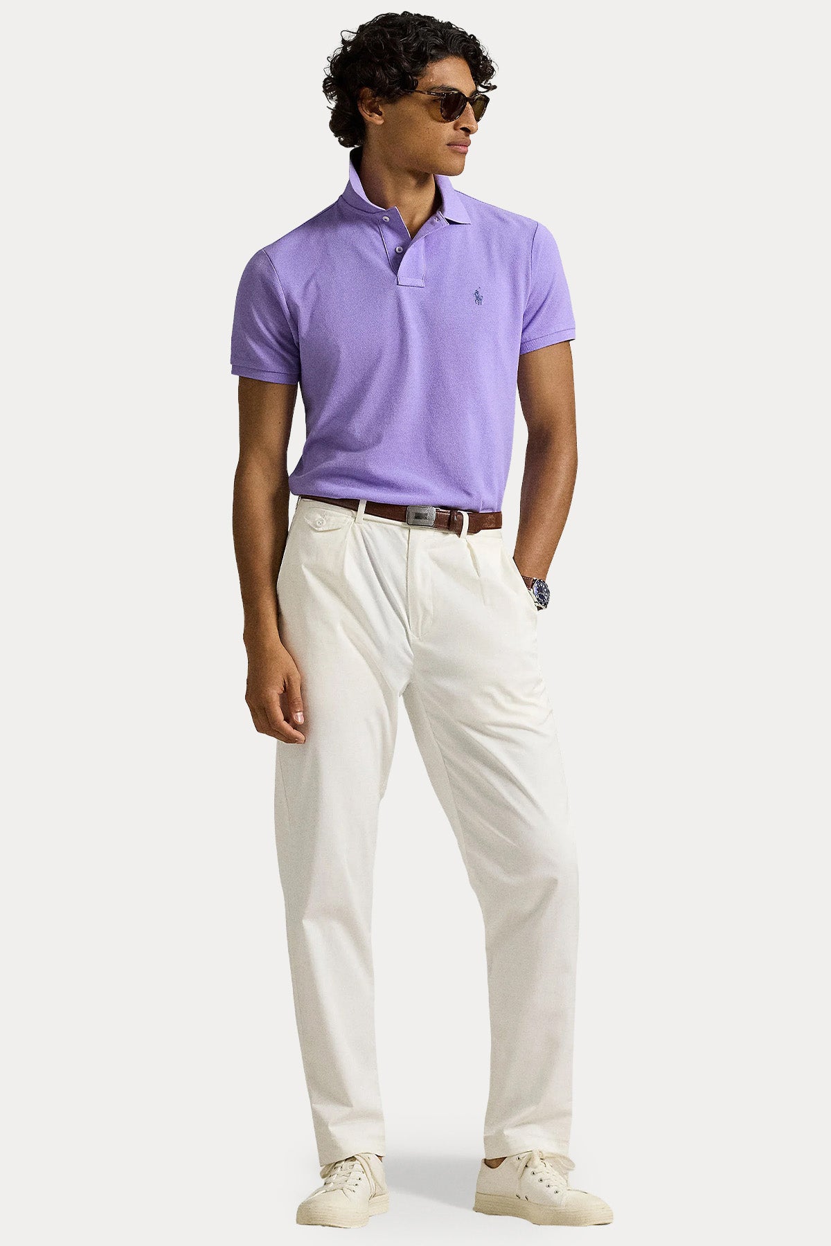 Polo Ralph Lauren Custom Slim Fit Stretch Mesh Polo Yaka T-shirt-T-shirt-Libas