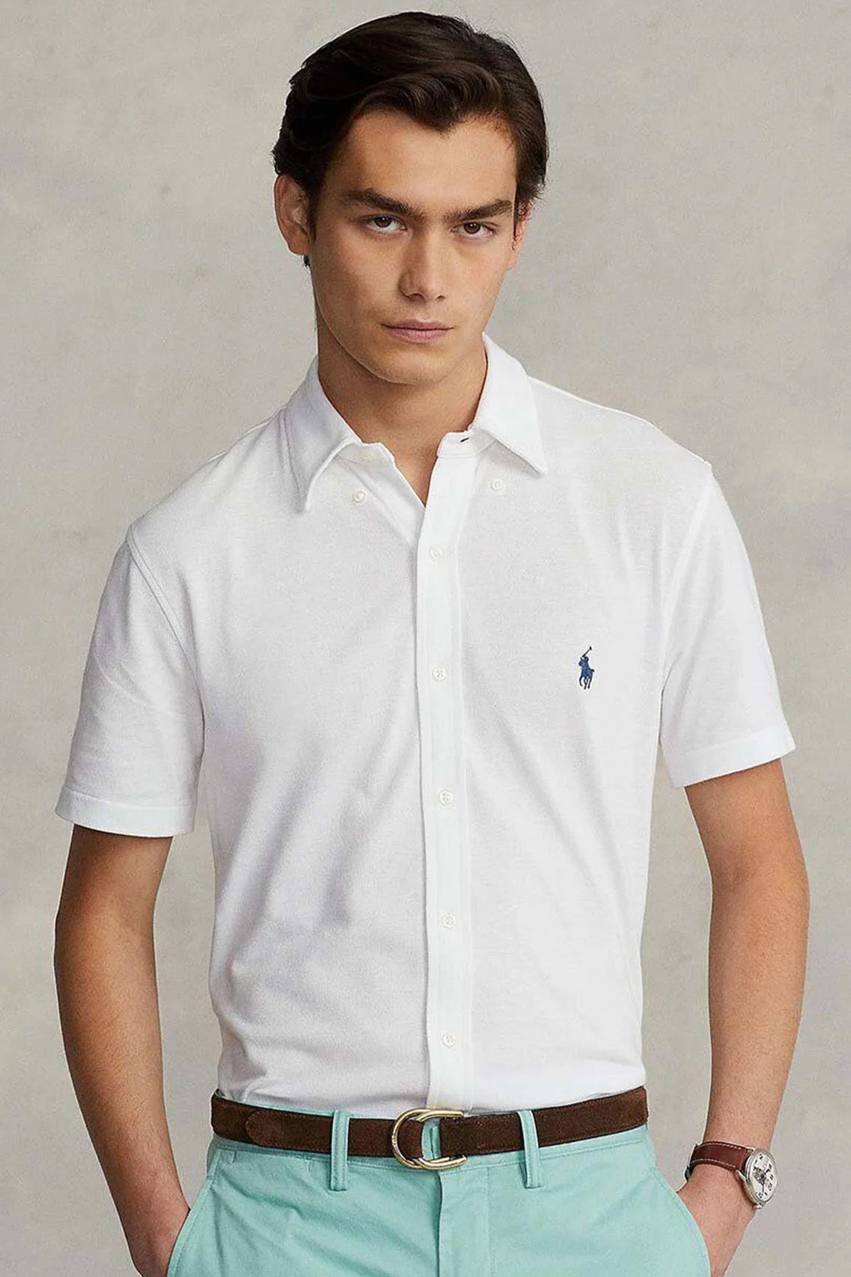 Polo Ralph Lauren Custom Fit Featherweight Mesh Kısa Kollu Gömlek