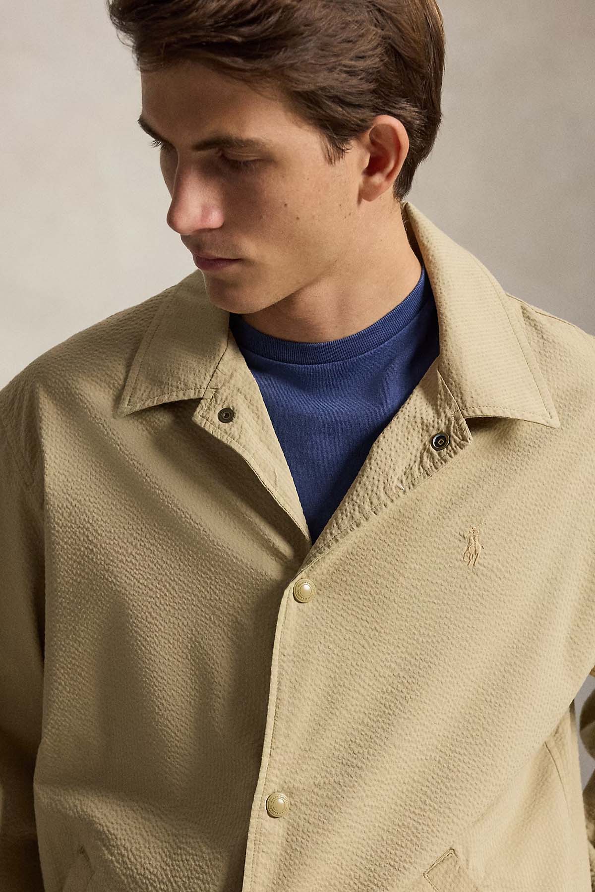 Polo Ralph Lauren Regular Fit Gofre Kumaş Cep Detaylı Streç Gömlek Ceket-Ceket-Libas