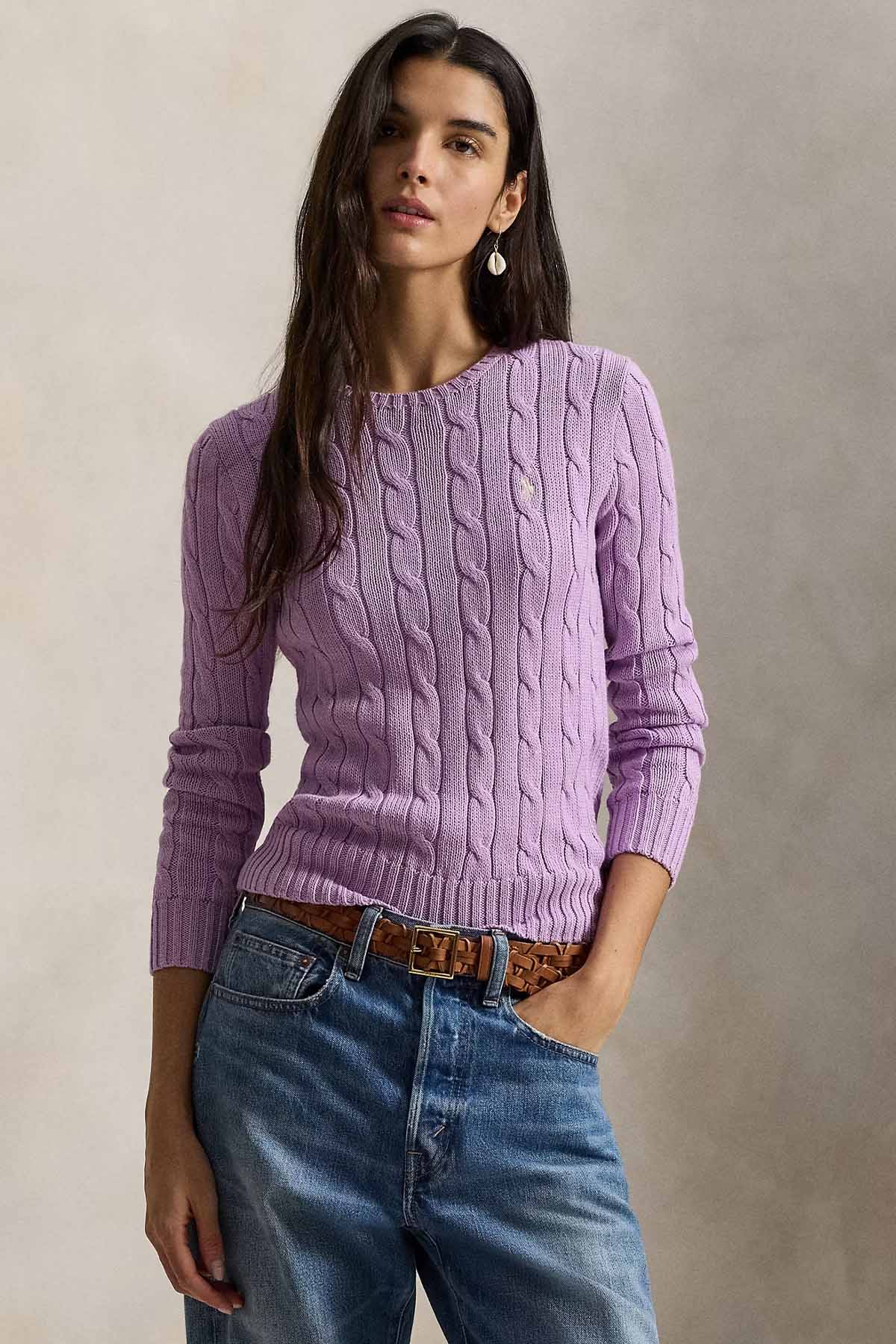 Polo Ralph Lauren Slim Fit Yuvarlak Yaka Saç Örgü Triko