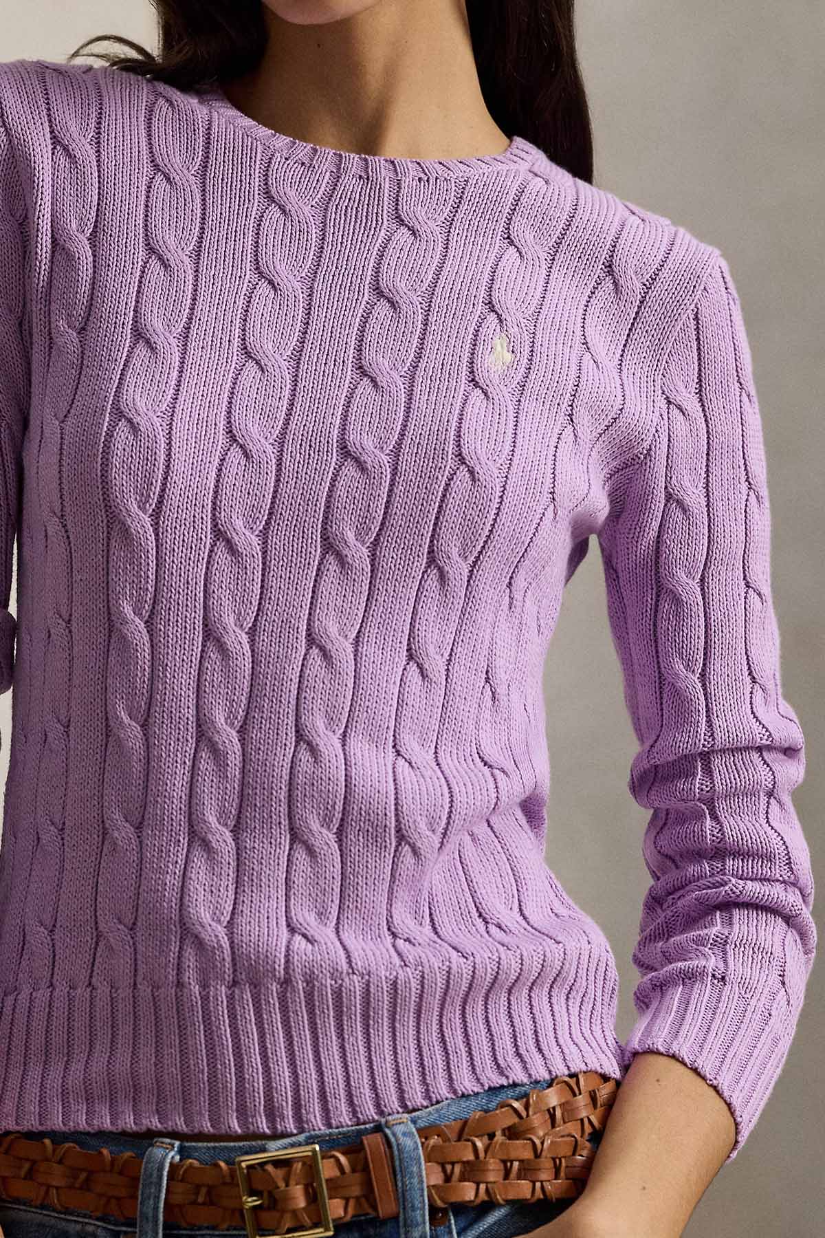 Polo Ralph Lauren Slim Fit Yuvarlak Yaka Saç Örgü Triko