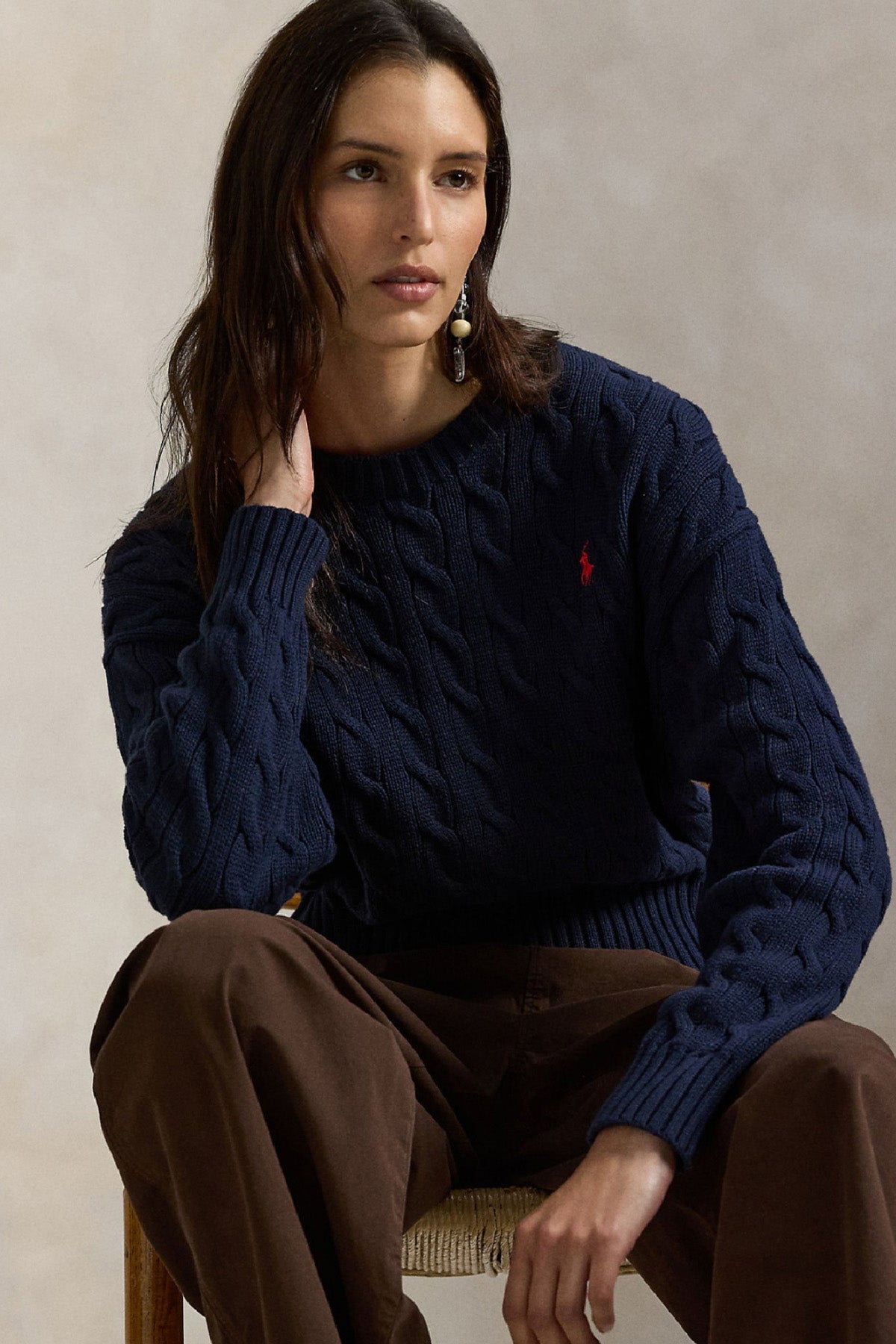 Polo Ralph Lauren Relaxed Fit Saç Örgü Triko