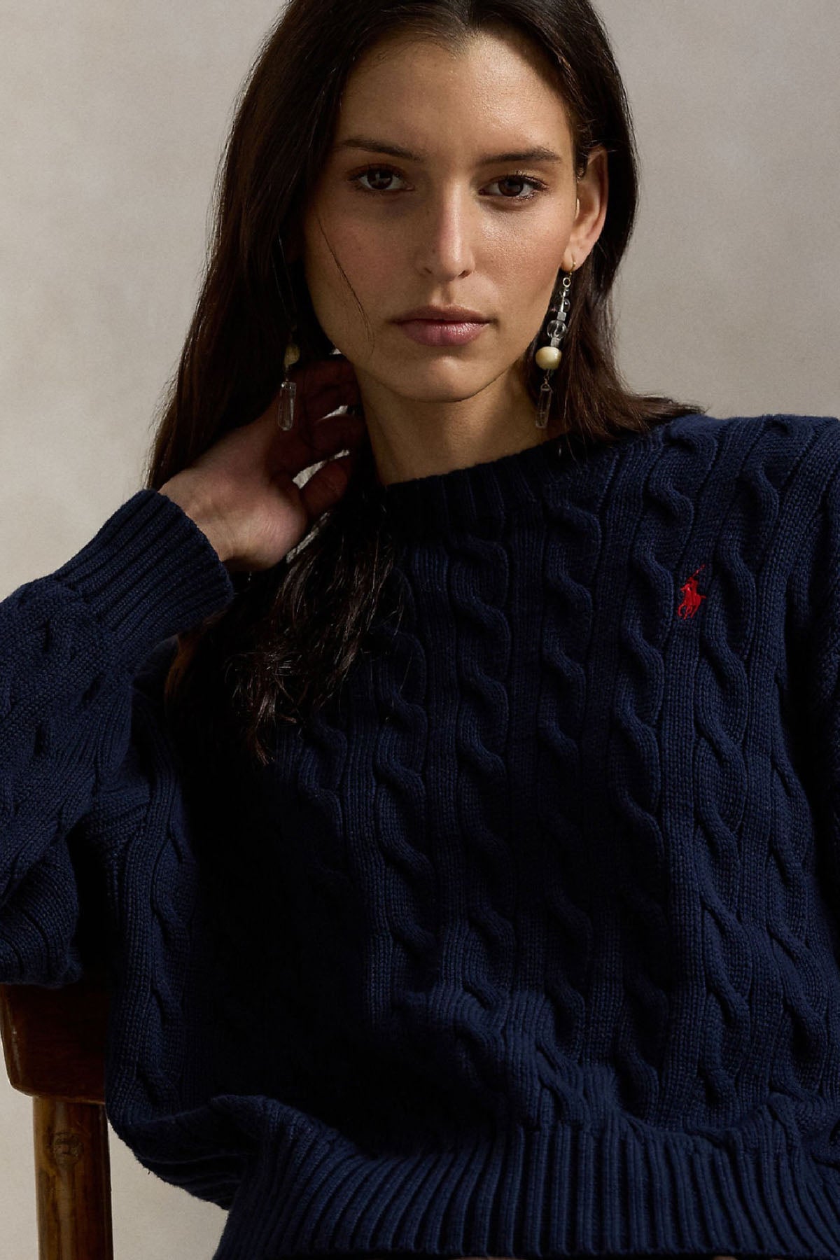 Polo Ralph Lauren Relaxed Fit Saç Örgü Triko-Triko-Libas