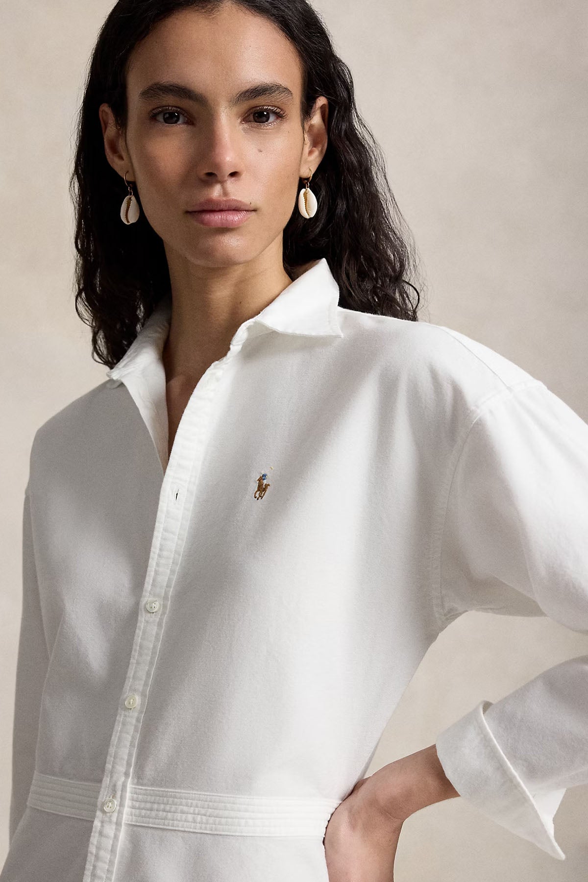 Polo Ralph Lauren Relaxed Fit Mini Gömlek Elbise-Elbise-Libas